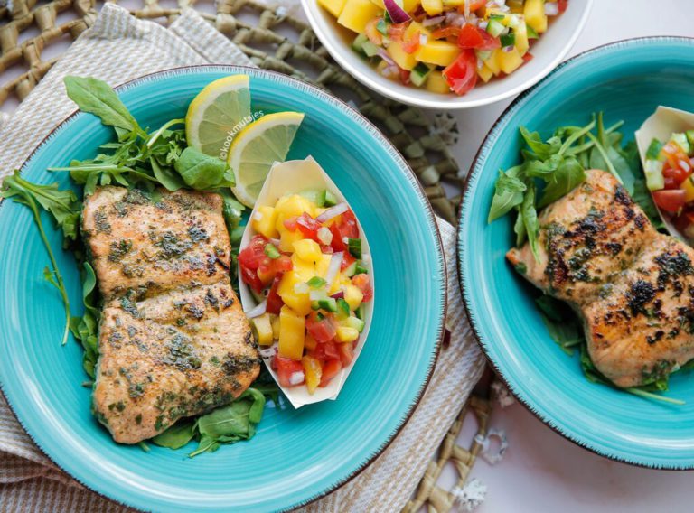 Zalm met mangosalade