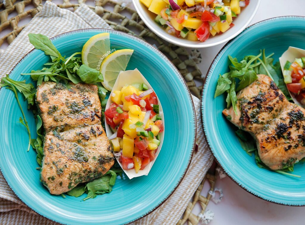 Zalm met mangosalade
