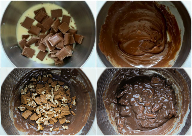 Fudge met speculoos koek en walnoten