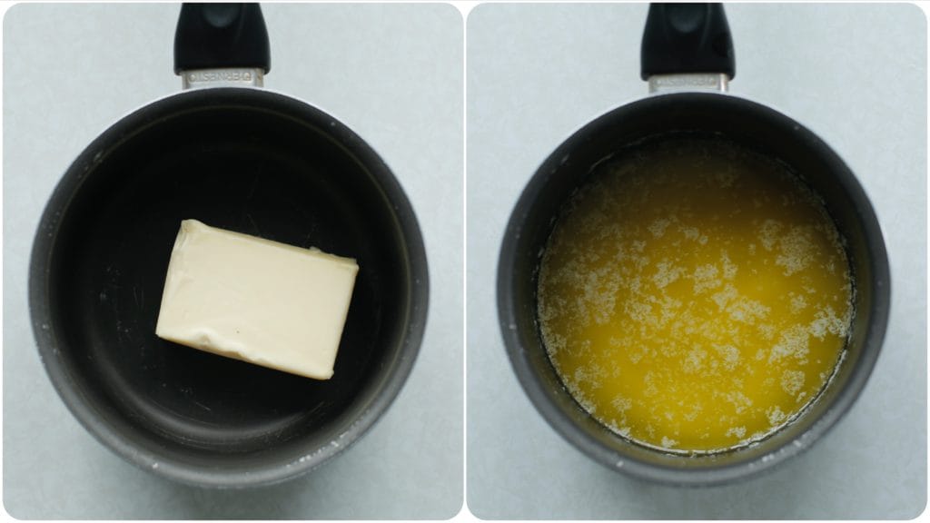 Smelt de roomboter in een steelpan op laag vuur.