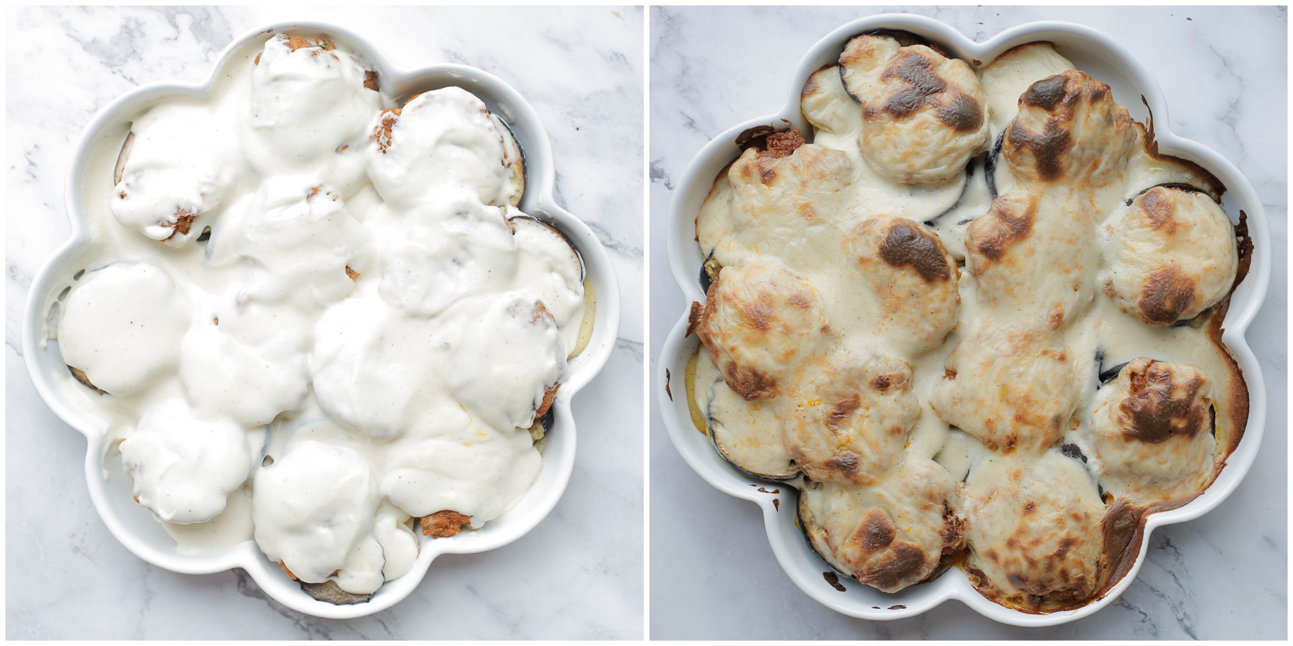 Aarappel-aubergine-gehaktschotel in de oven bakken