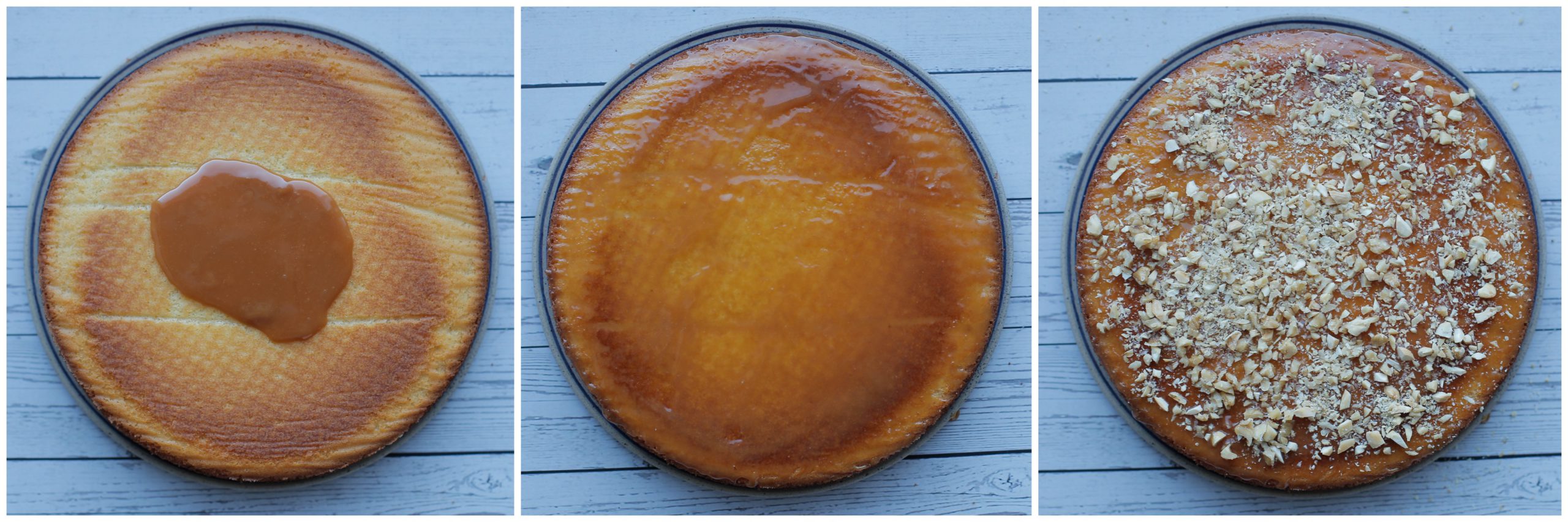 Cake garneren met honing en noten