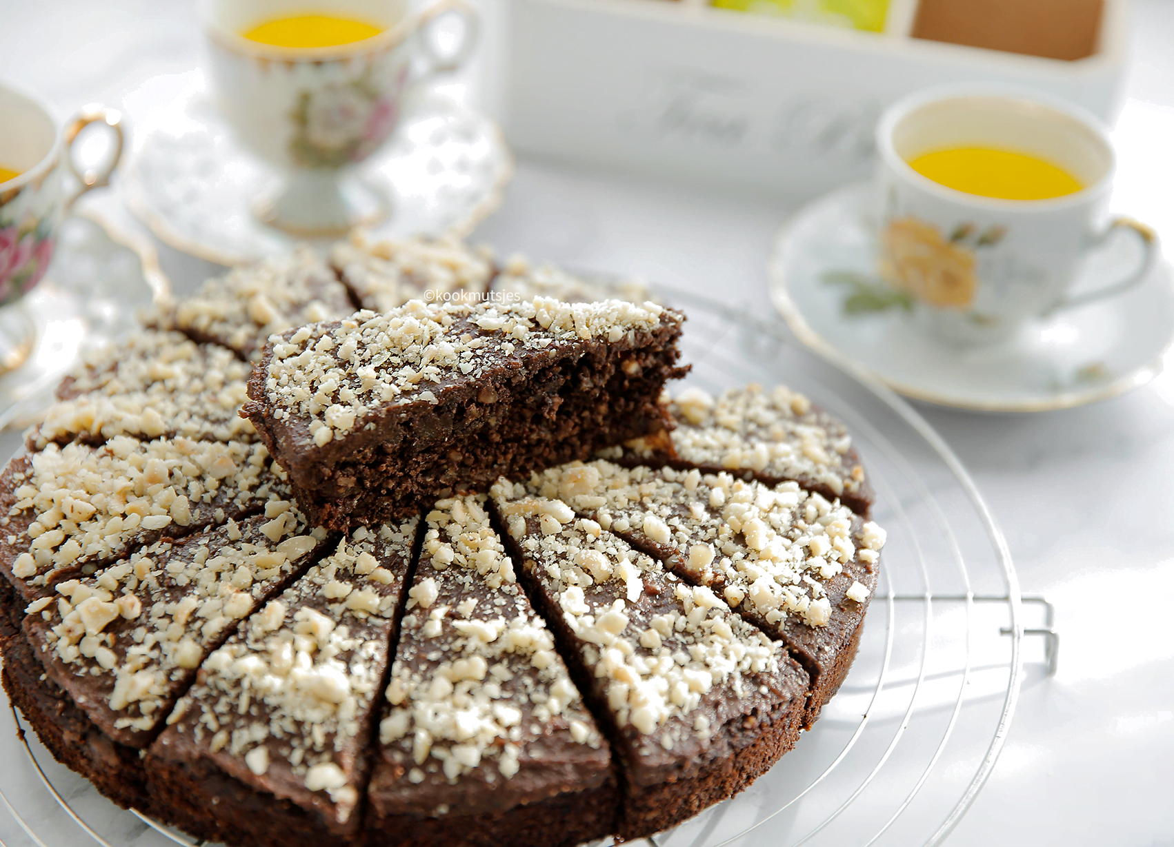 Chocoladecake zonder suiker Kookmutsjes