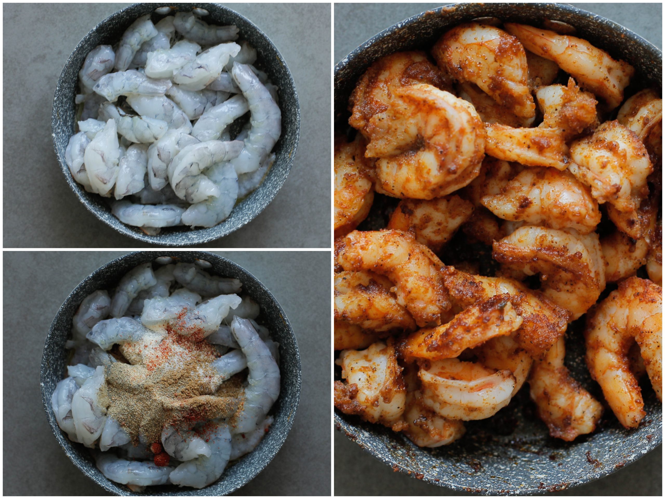 Garnalen bakken in een pan