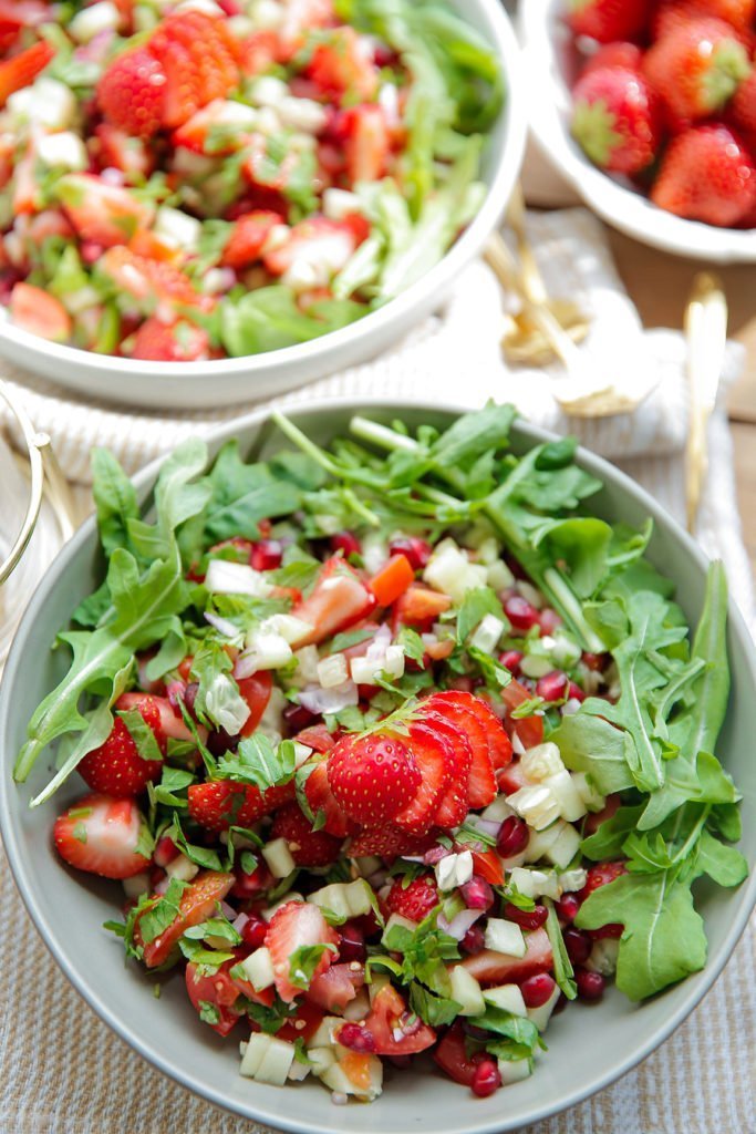 Frisse aardbei salade eindresultaat