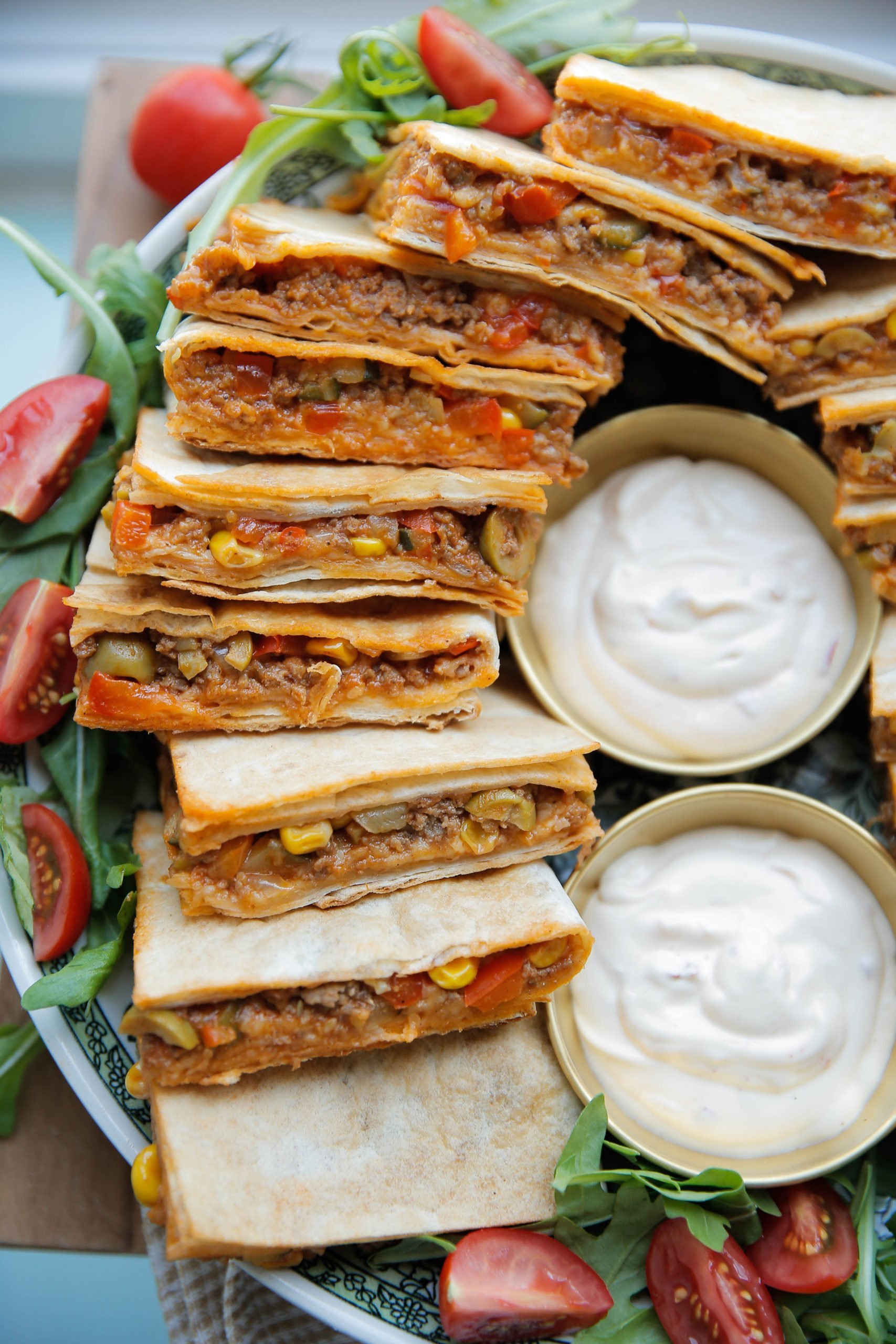 Wraptaart gevuld met gehakt eindresultaat