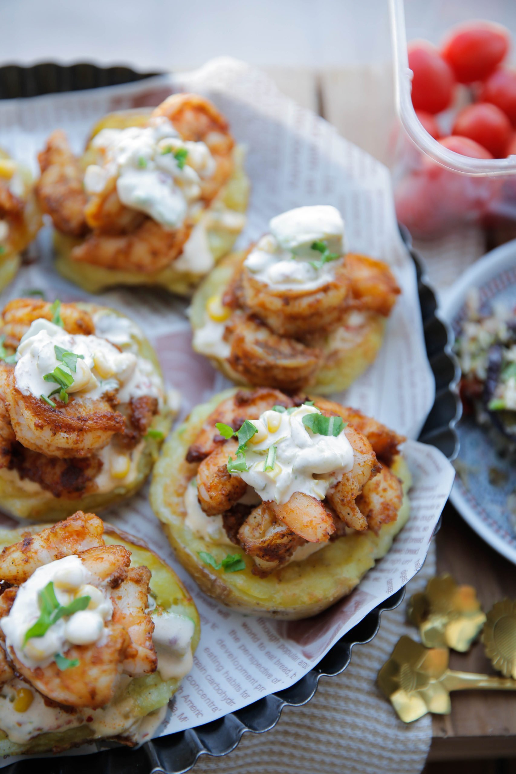 Aardappel met garnalen en saus eindresultaat Kookmutsjes