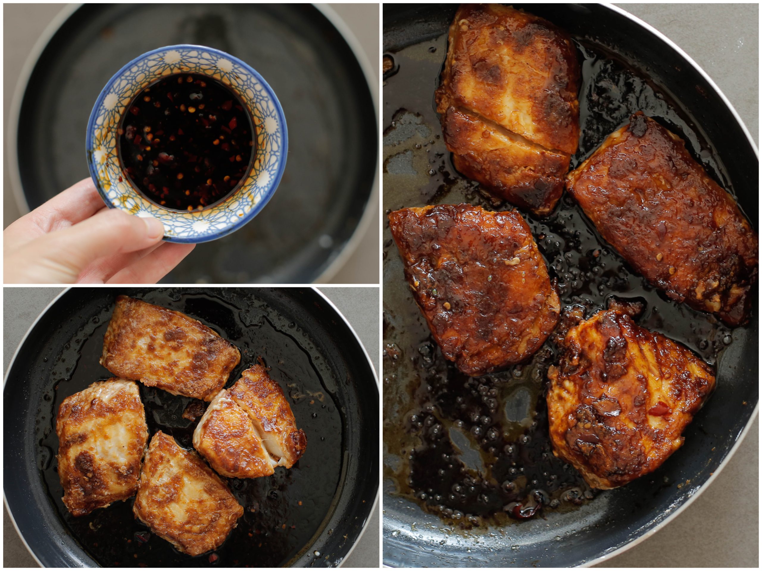 Kabeljauw bakken in smaakvolle saus