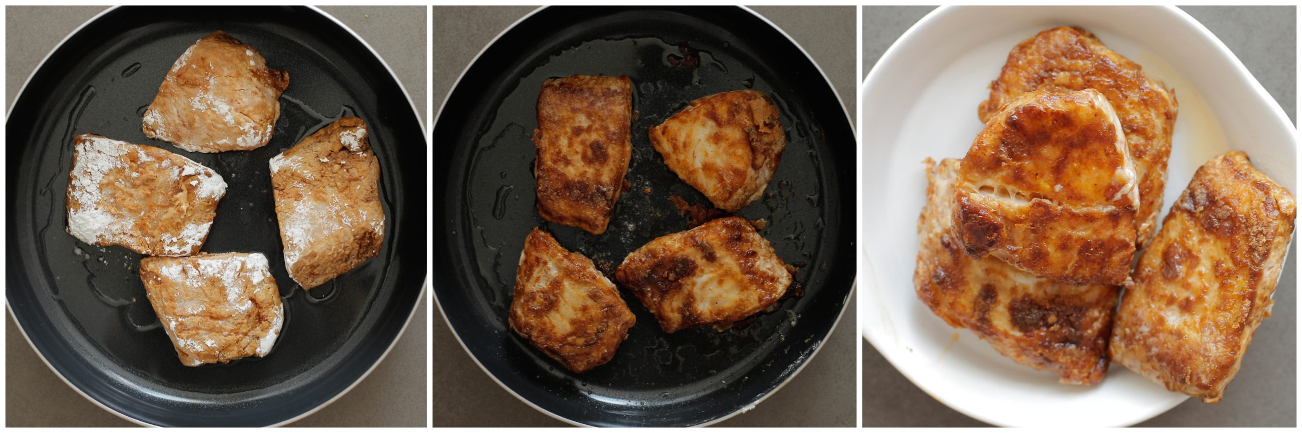 Kabeljauw gaar bakken en apart leggen