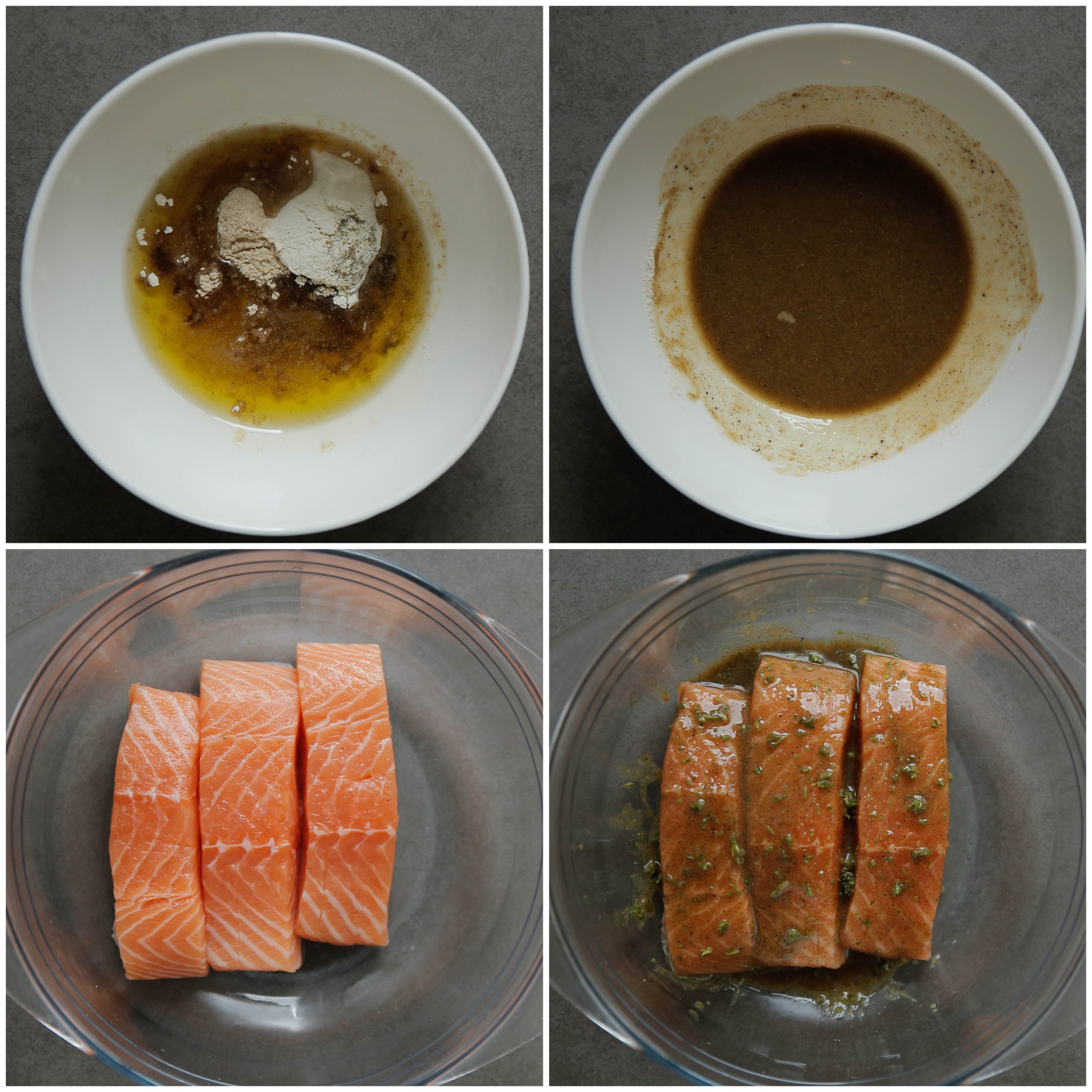 Kruidemengsel toevoegen aan de zalm