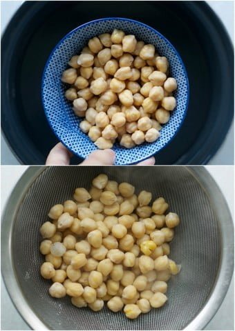 Kikkererwten voorkoken in een pan met water