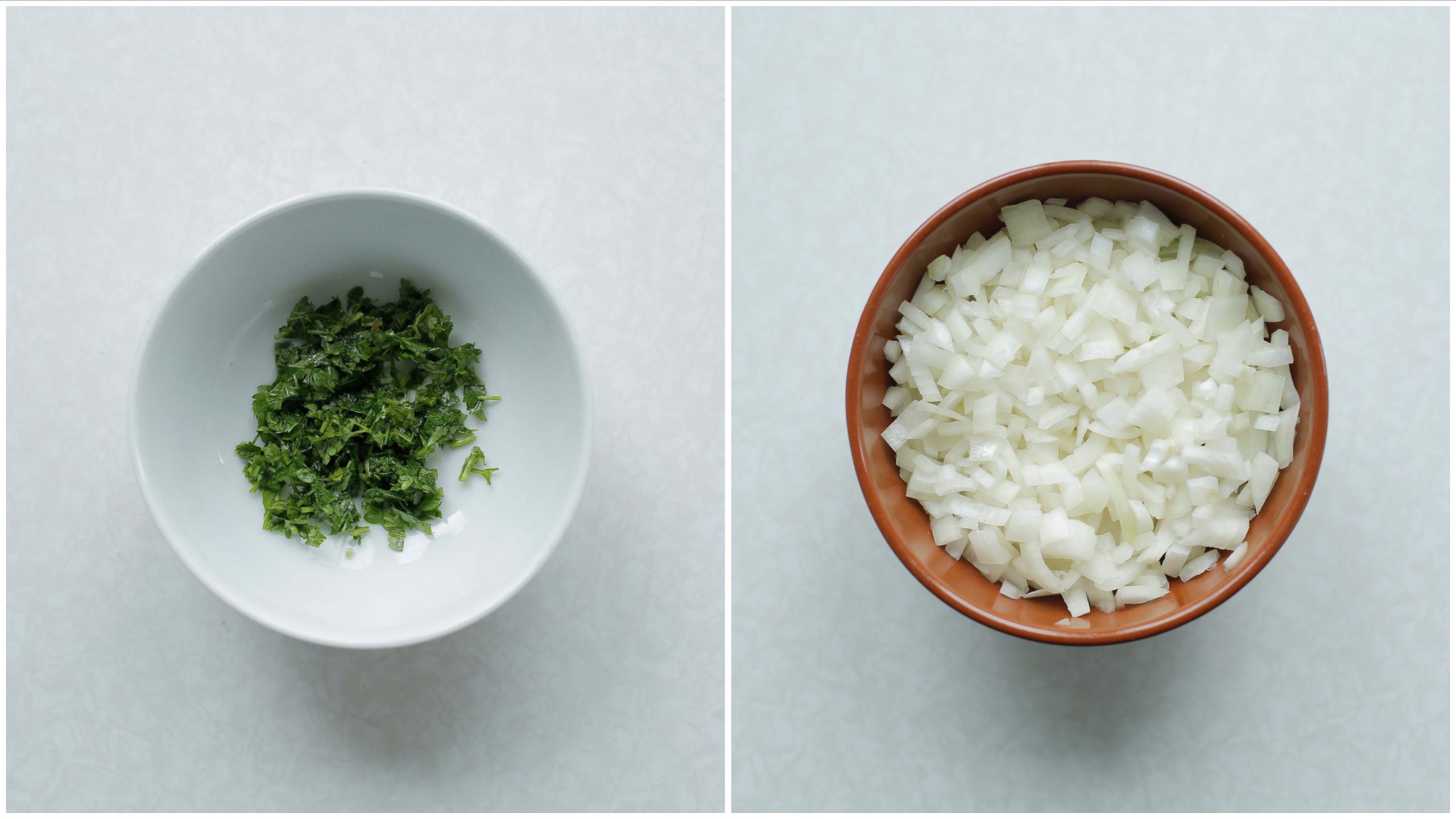 Peterselie en gele ui