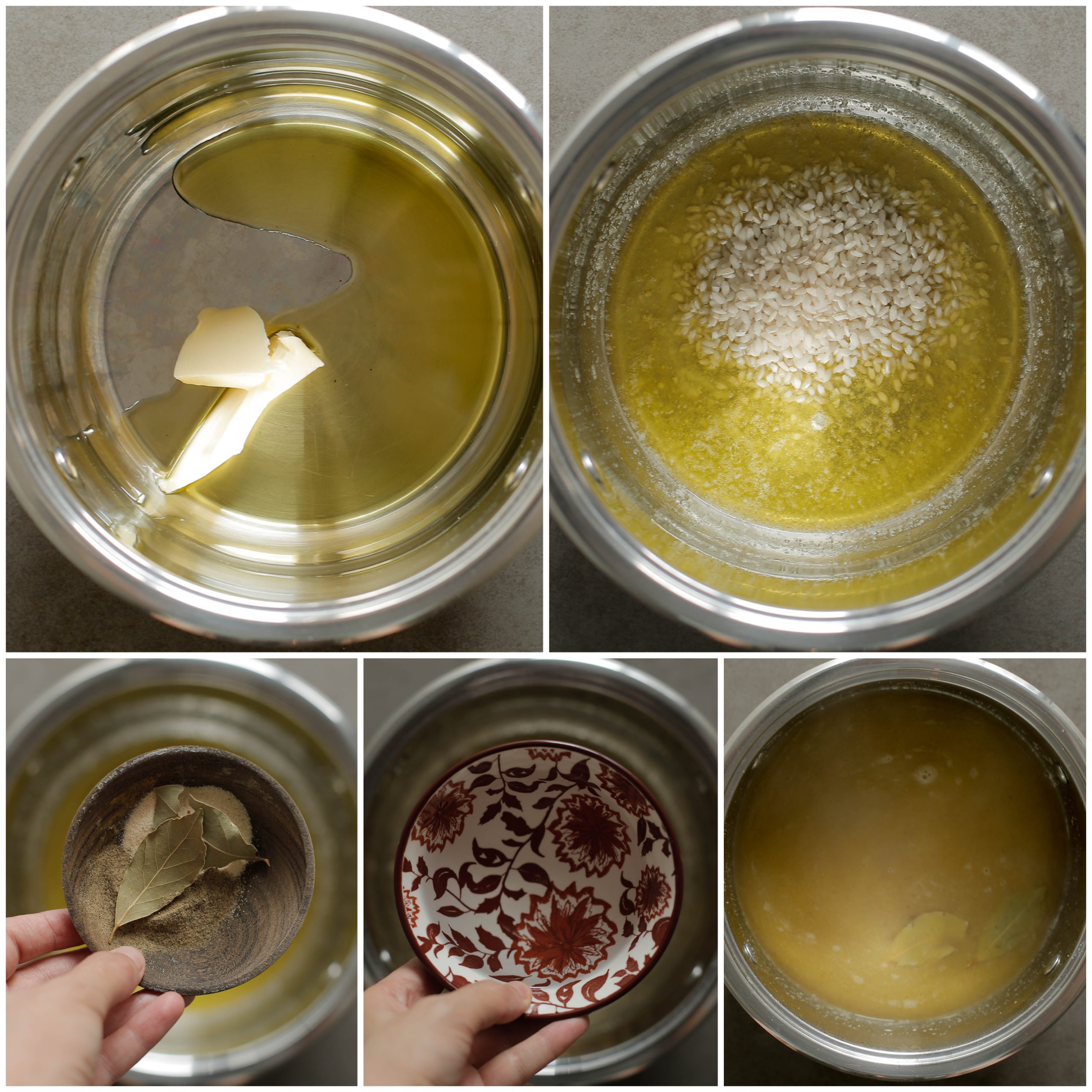 Rijst voorbakken en koken in een pan