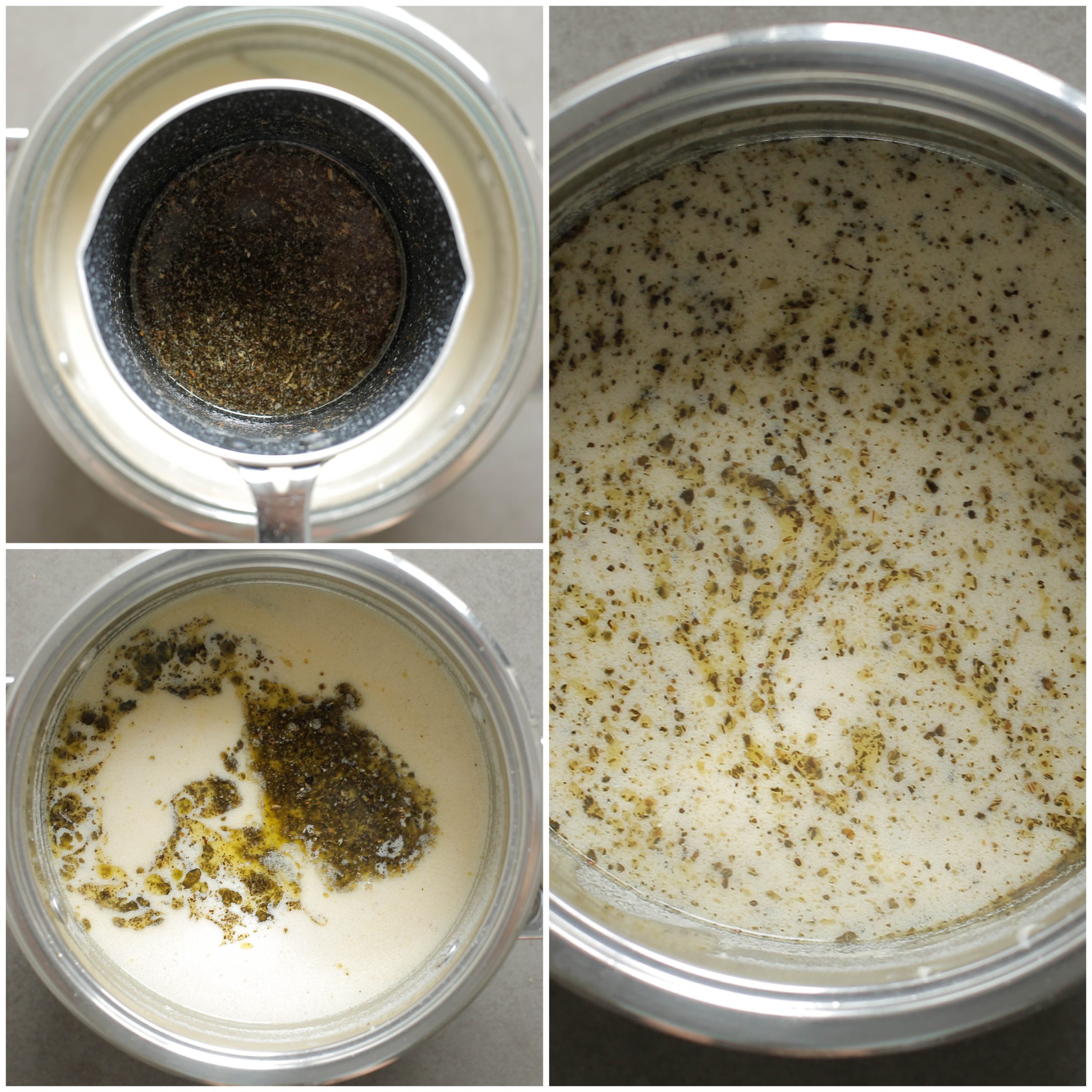 Roombotermengsel toevoegen aan de soep en mengen tot een geheel