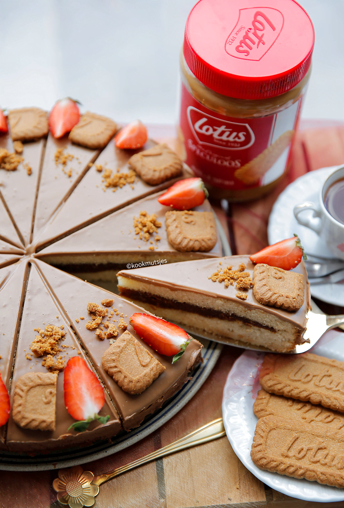 Speculooscake met vulling binnenkant eindresultaat