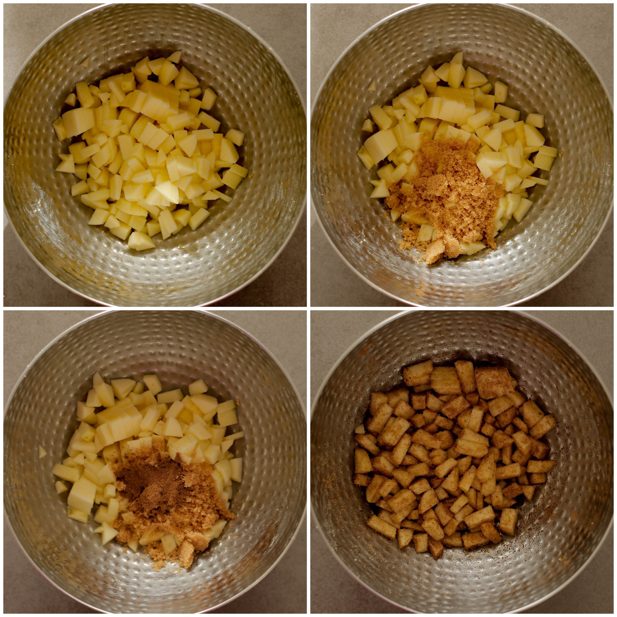 Appelmengsel maken voor de appelkruimel cheesecakes