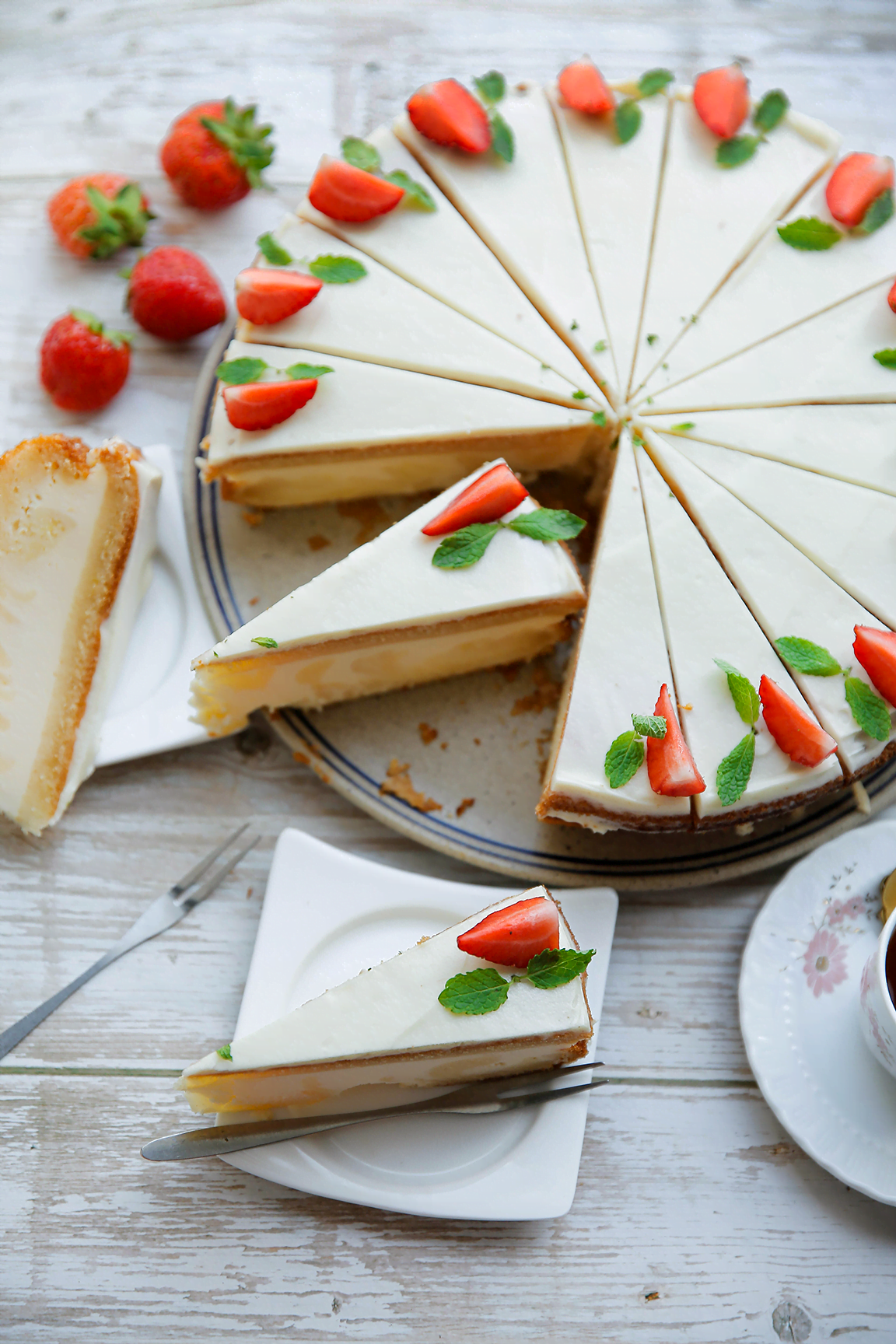 Cake met cheesecakevulling eindresultaat