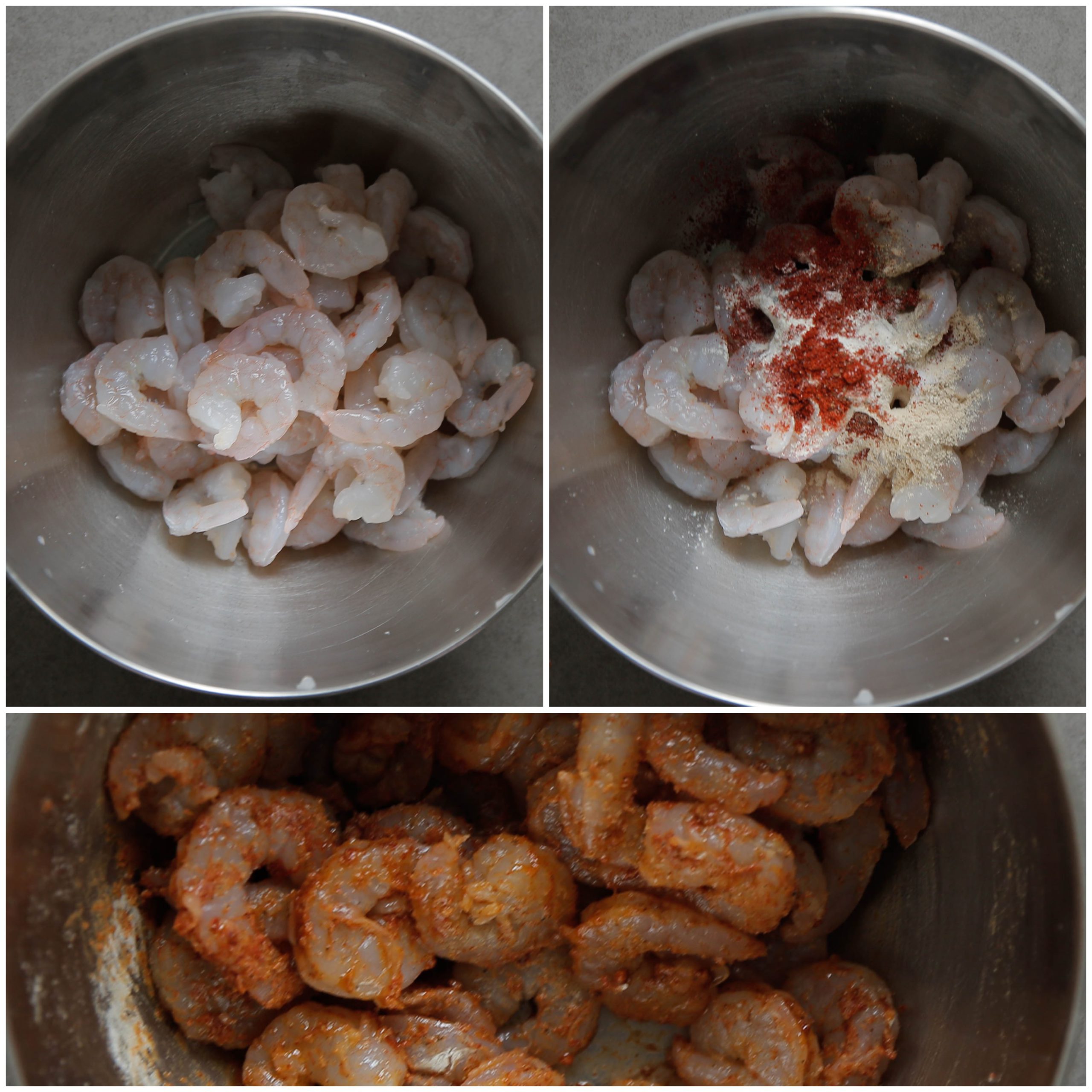 Garnaalmengsel in een diepe kom