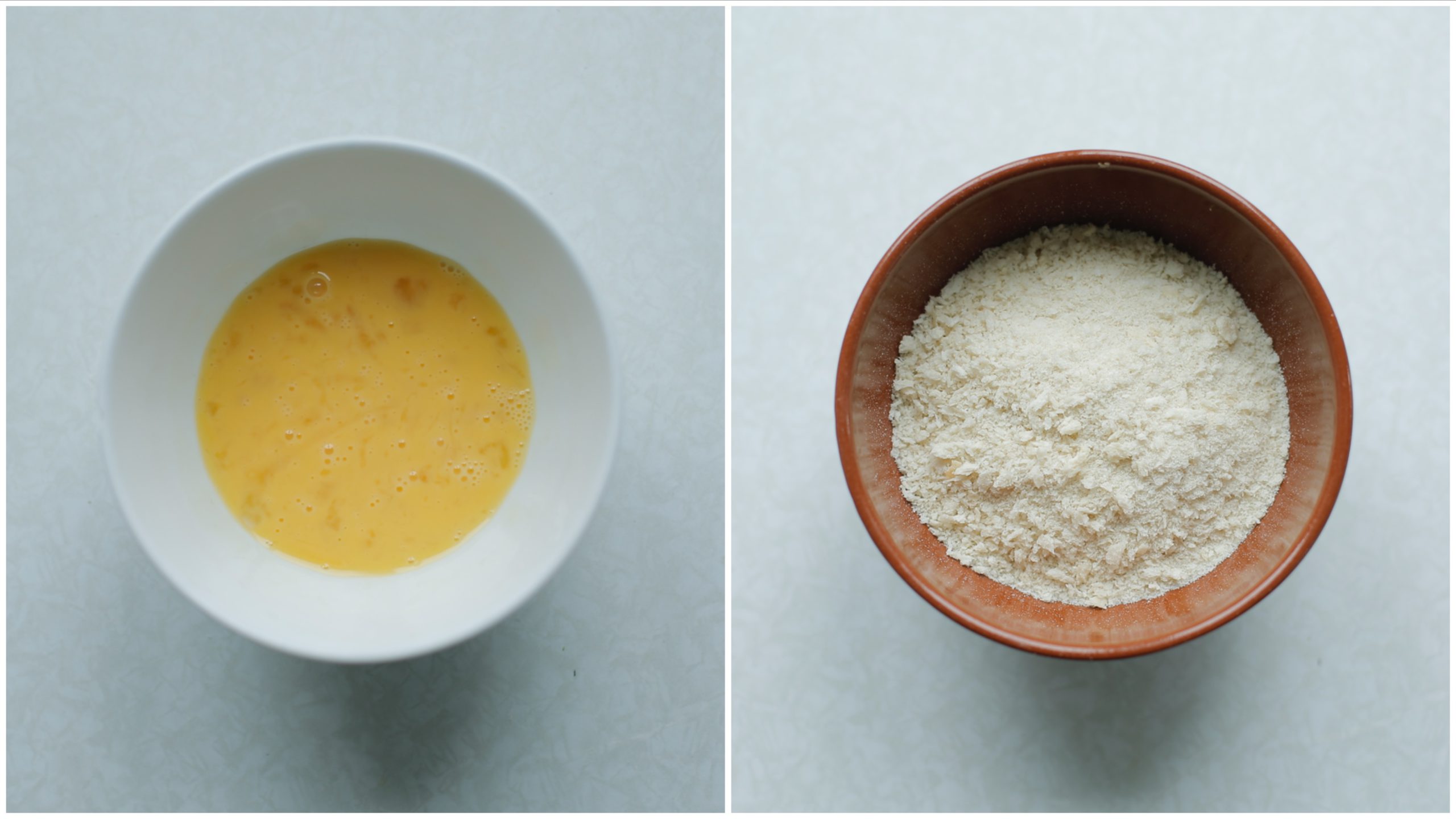 Geklutst ei en paneermeel-broodkruimels