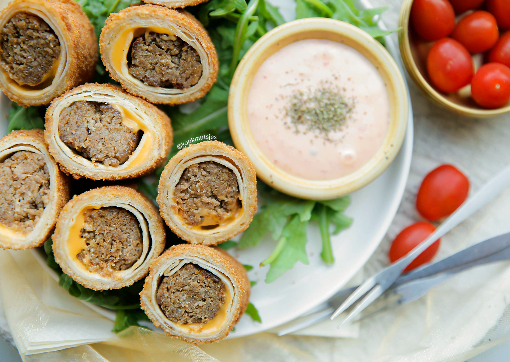 Krokante gehaktwraps