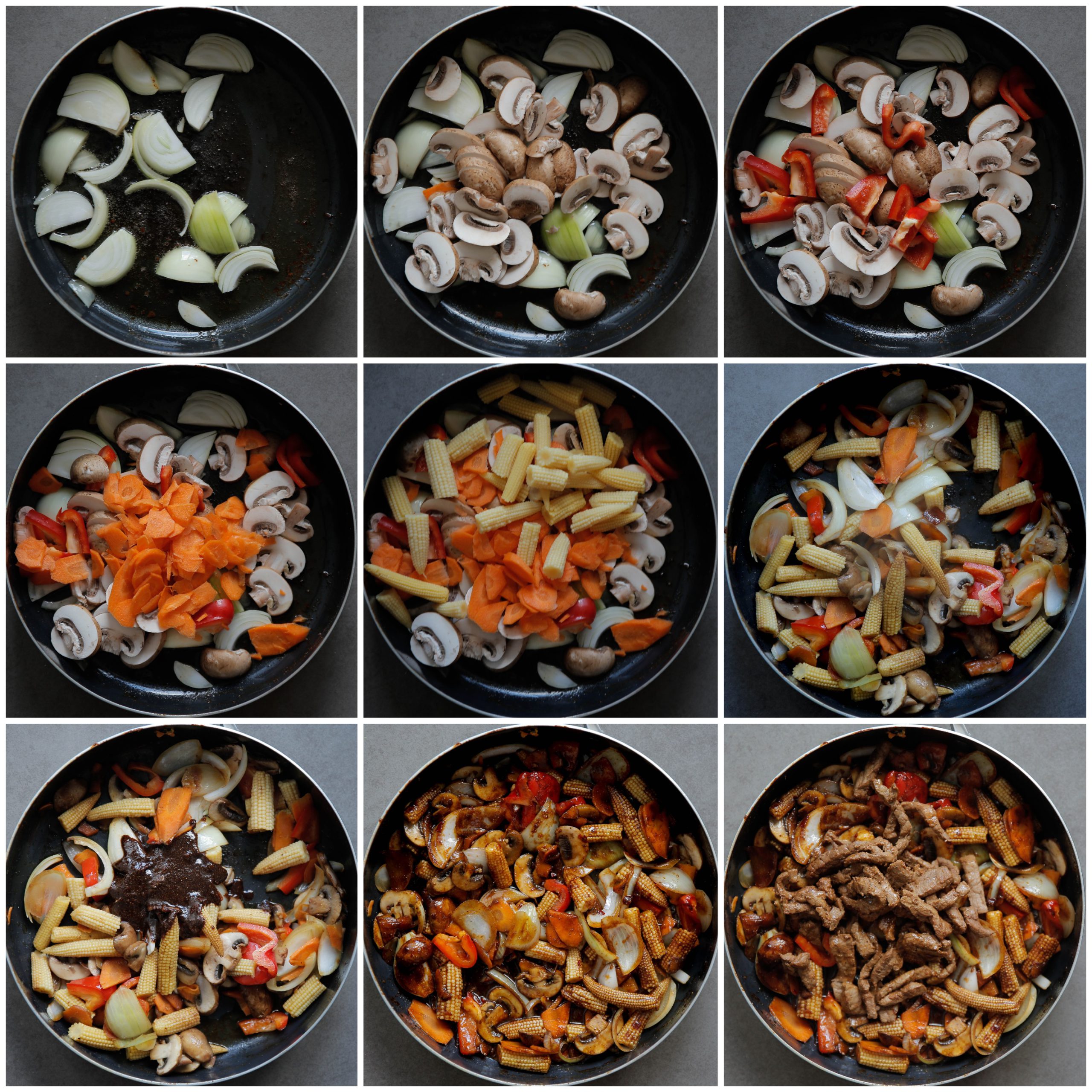 Groenten bakken in een koekenpan