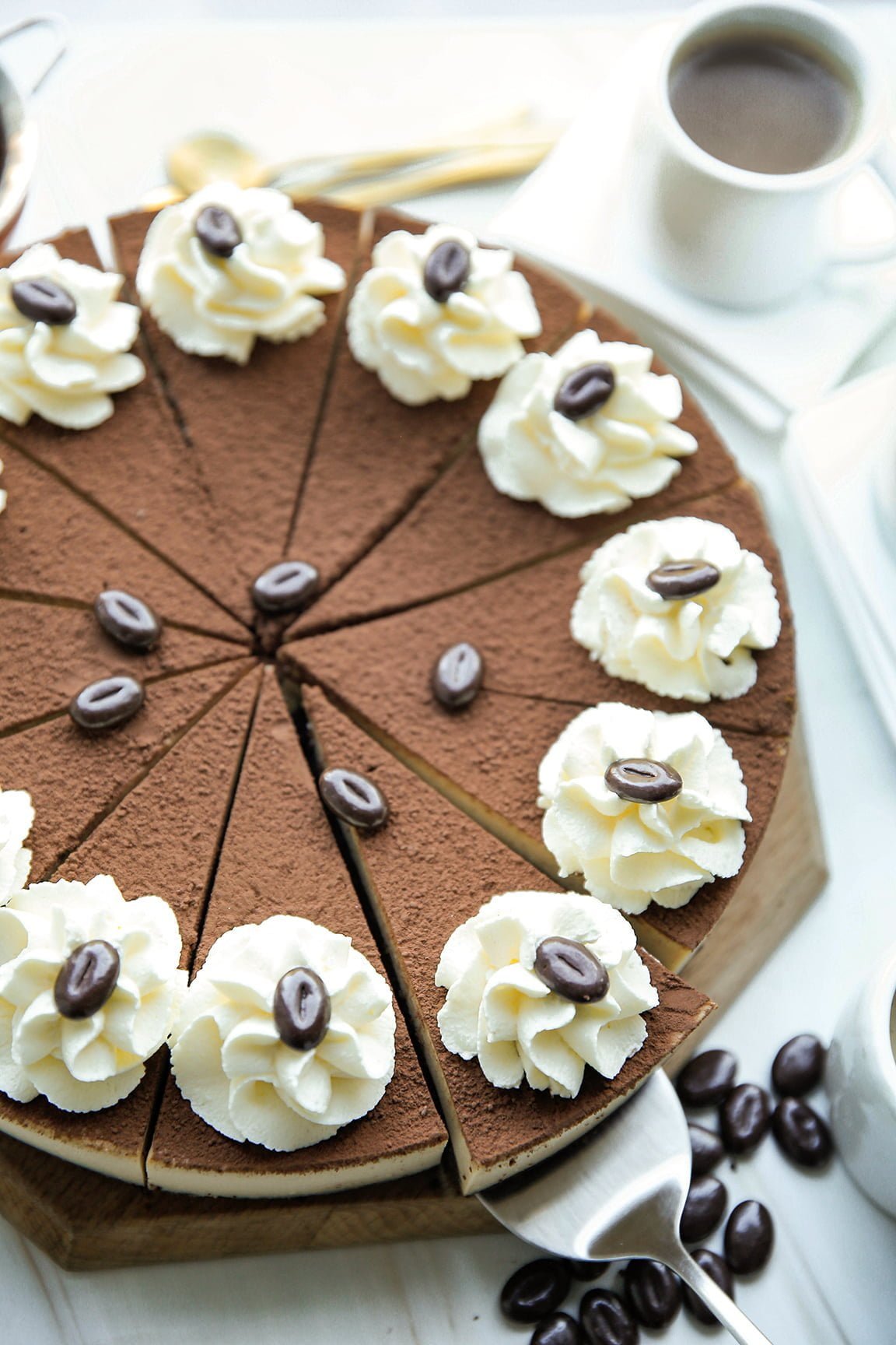 Koffie cheesecake eindresultaat