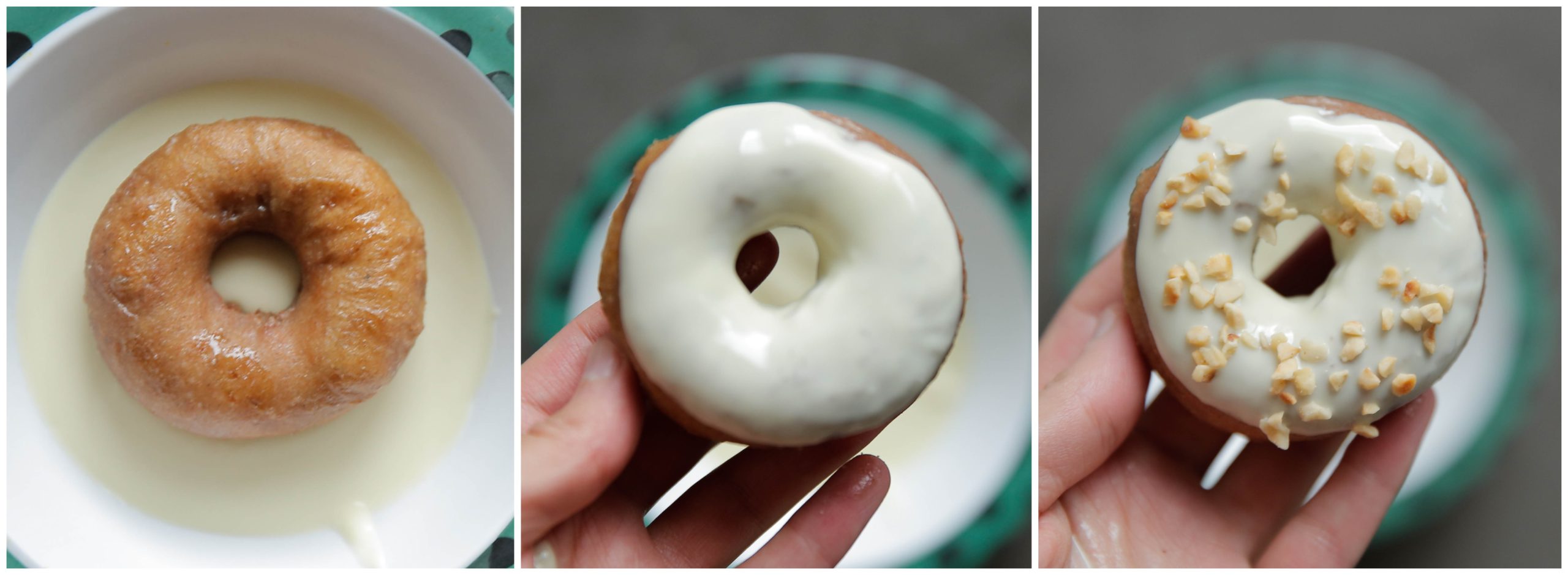 Kaneeldonuts garneren met melkchocolade en walnoten
