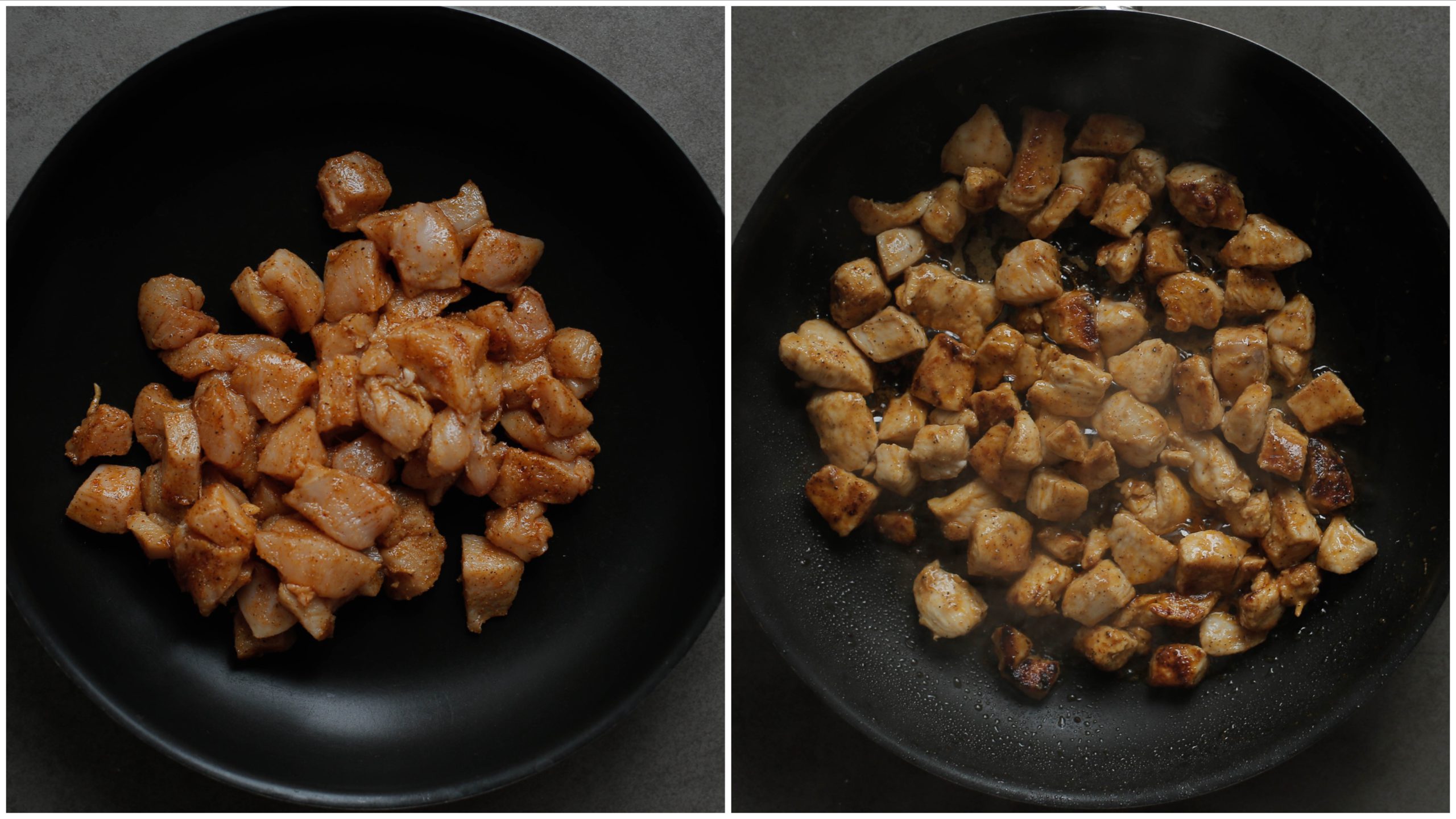 Kipstukjes gaar bakken in een koekenpan