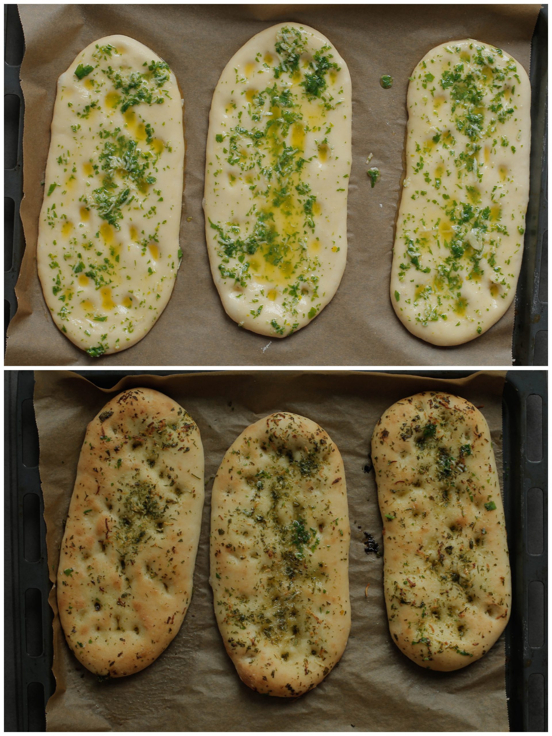 Knoflookbroden bakken in de oven