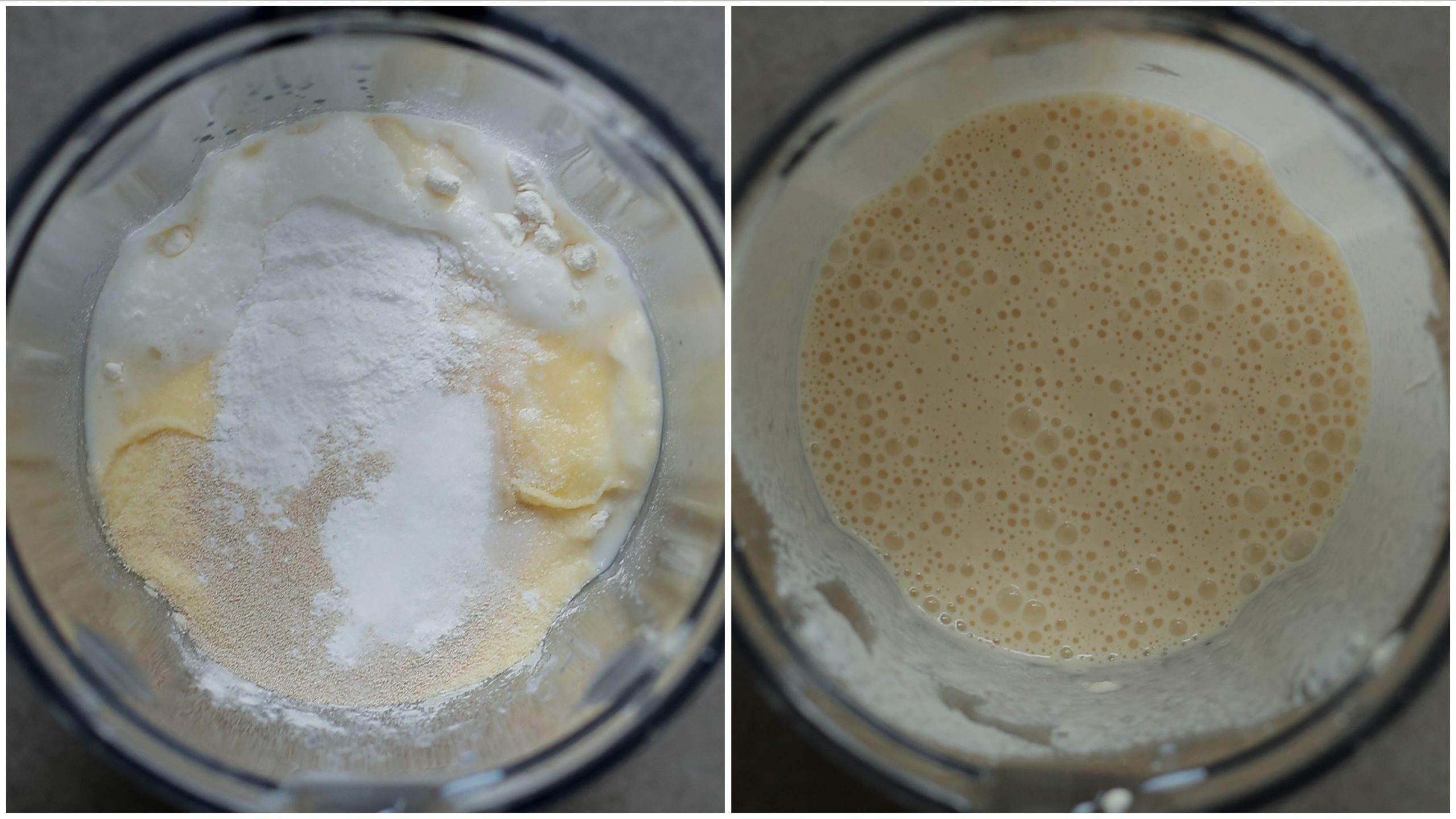 Mkhanfer beslag mixen in een blender