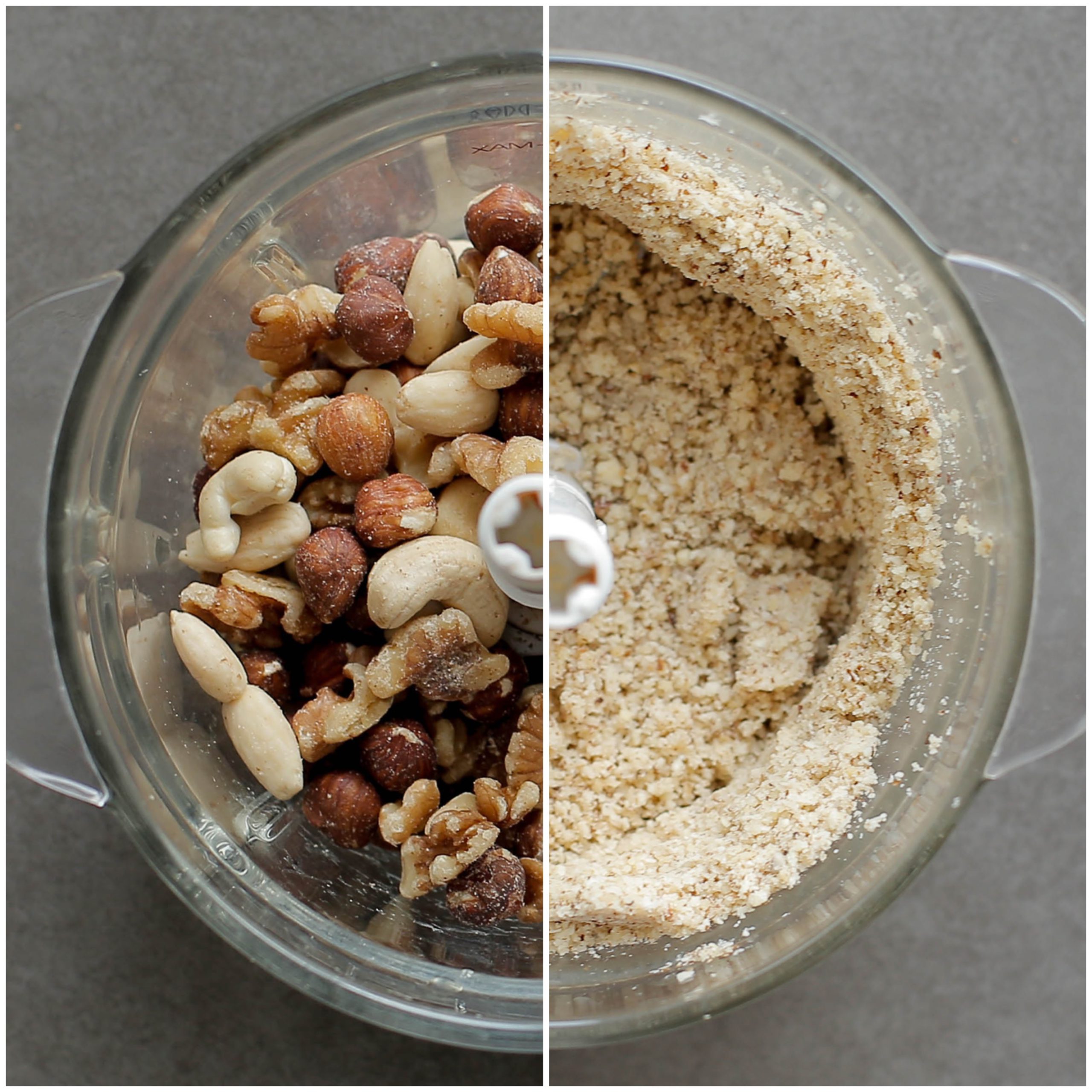 Notenmix fijnmalen in een hakmolen