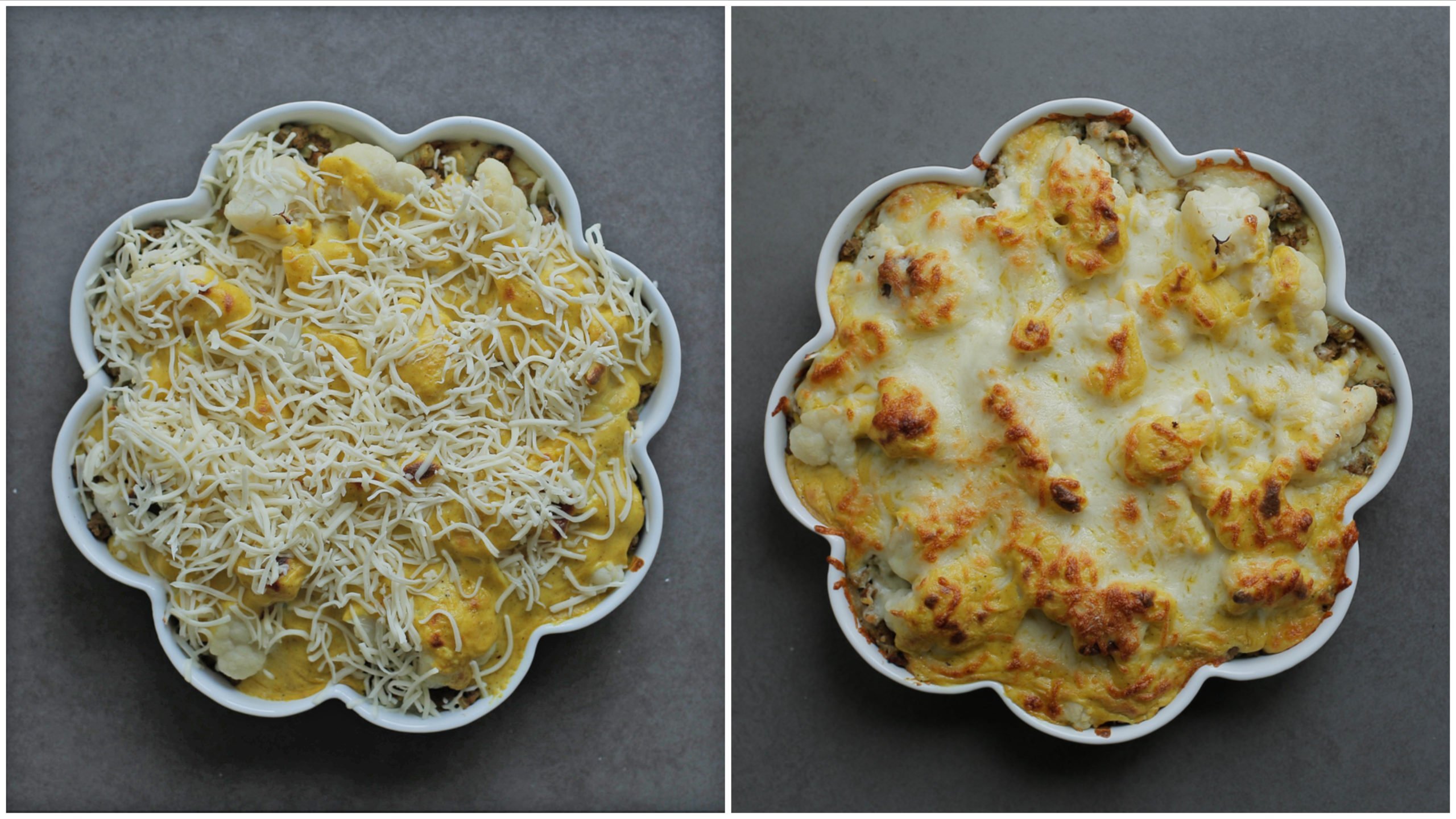 Aardappel-bloemkoolschotel bakken in de oven