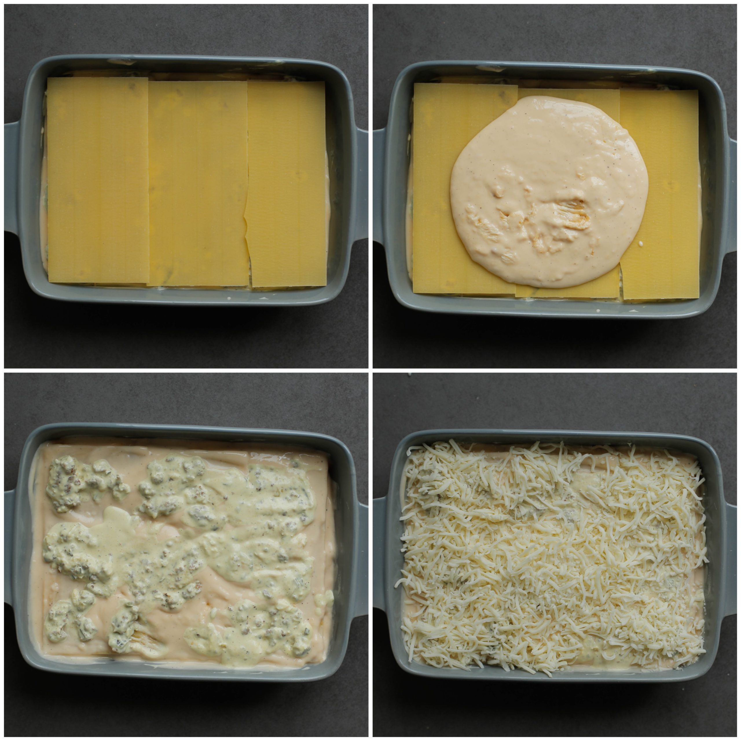 Big mac lasagne derde laag en geraspte kaas