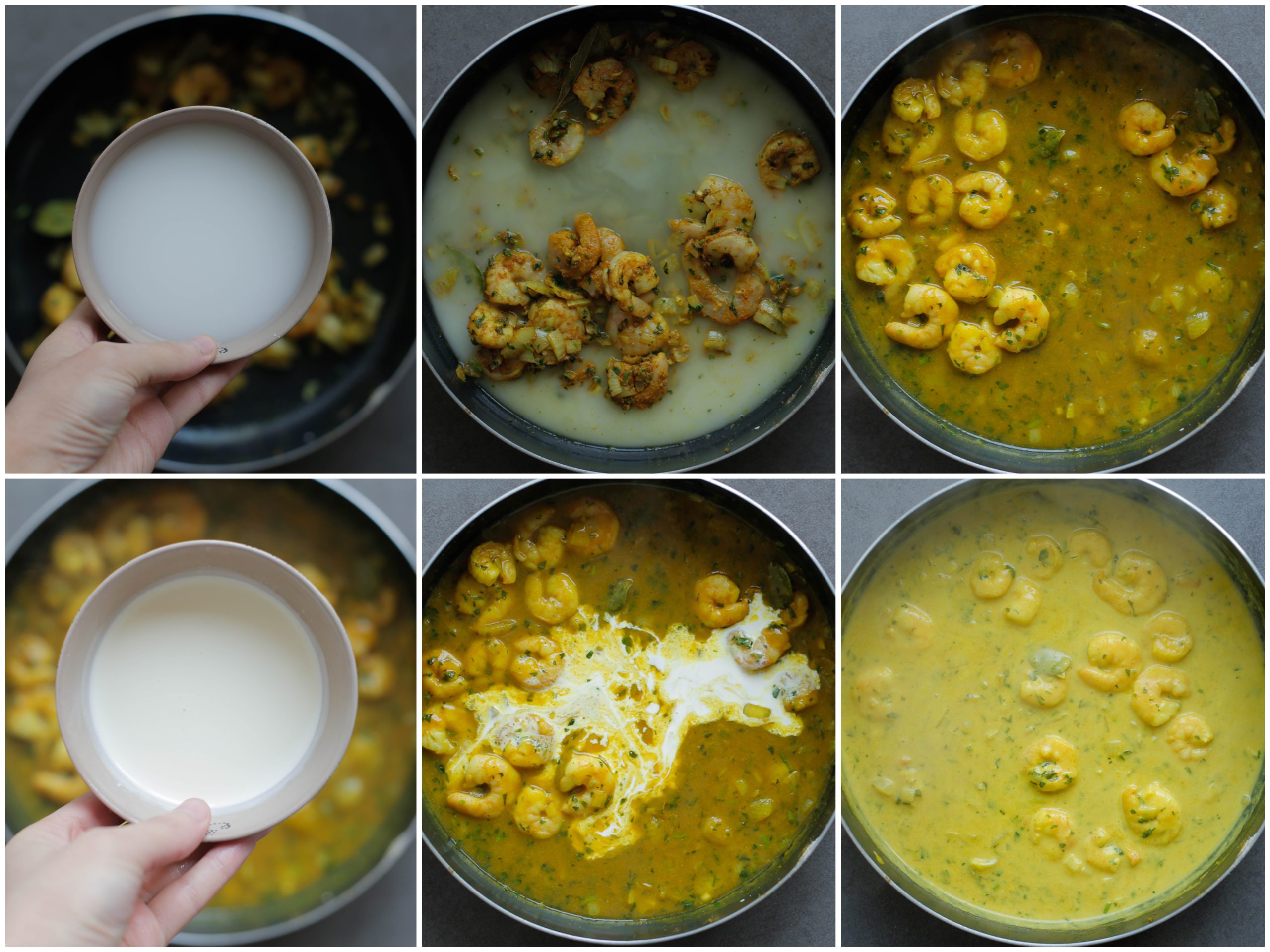 Garnalen koken in kerriesaus