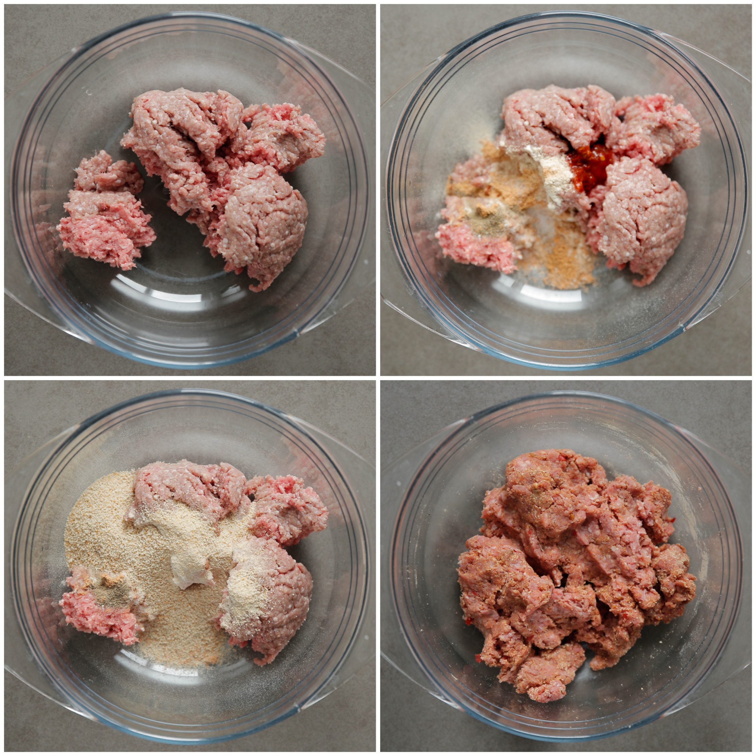 Gehakt marineren voor de gehakstaven