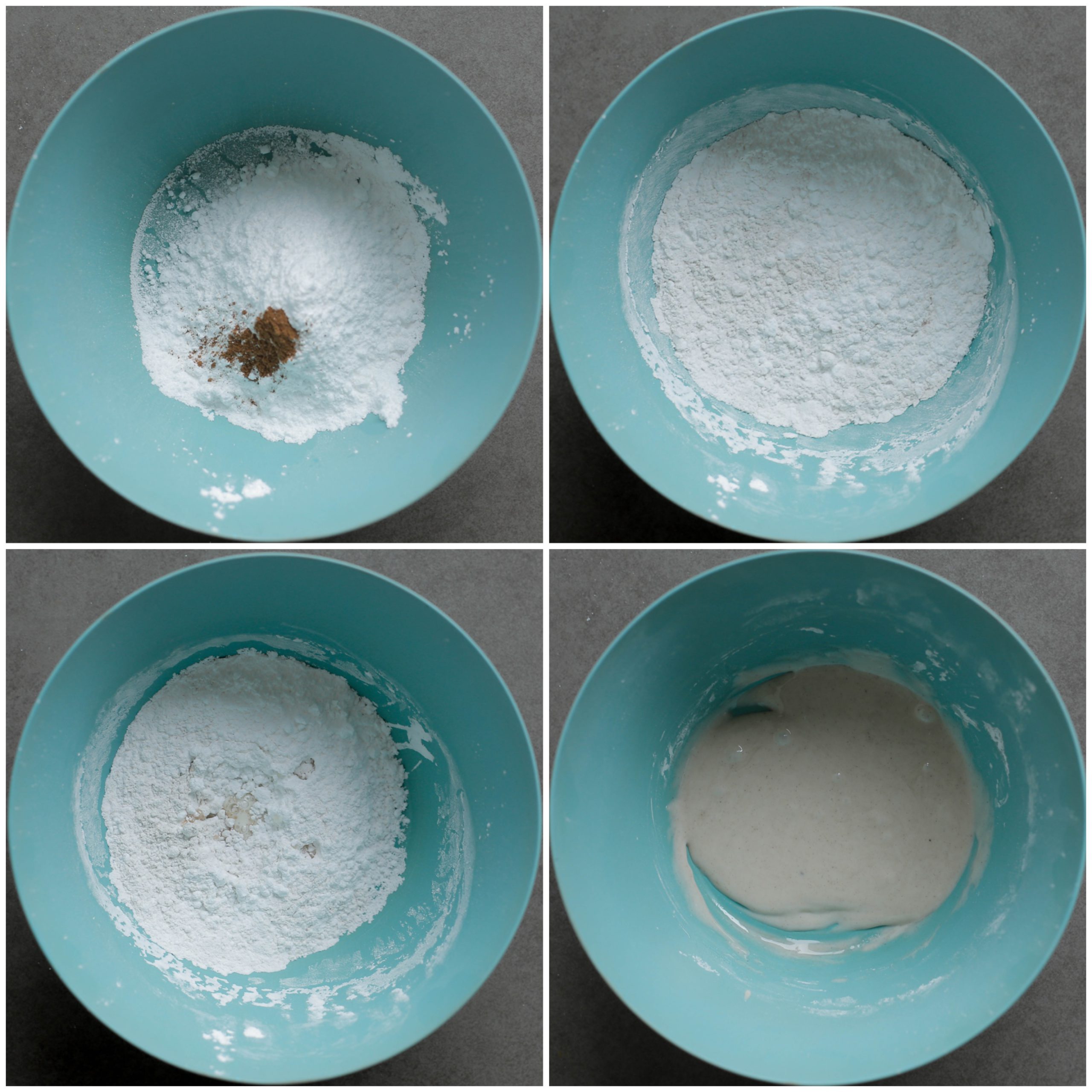 Glazuur mengen in een diepe kom