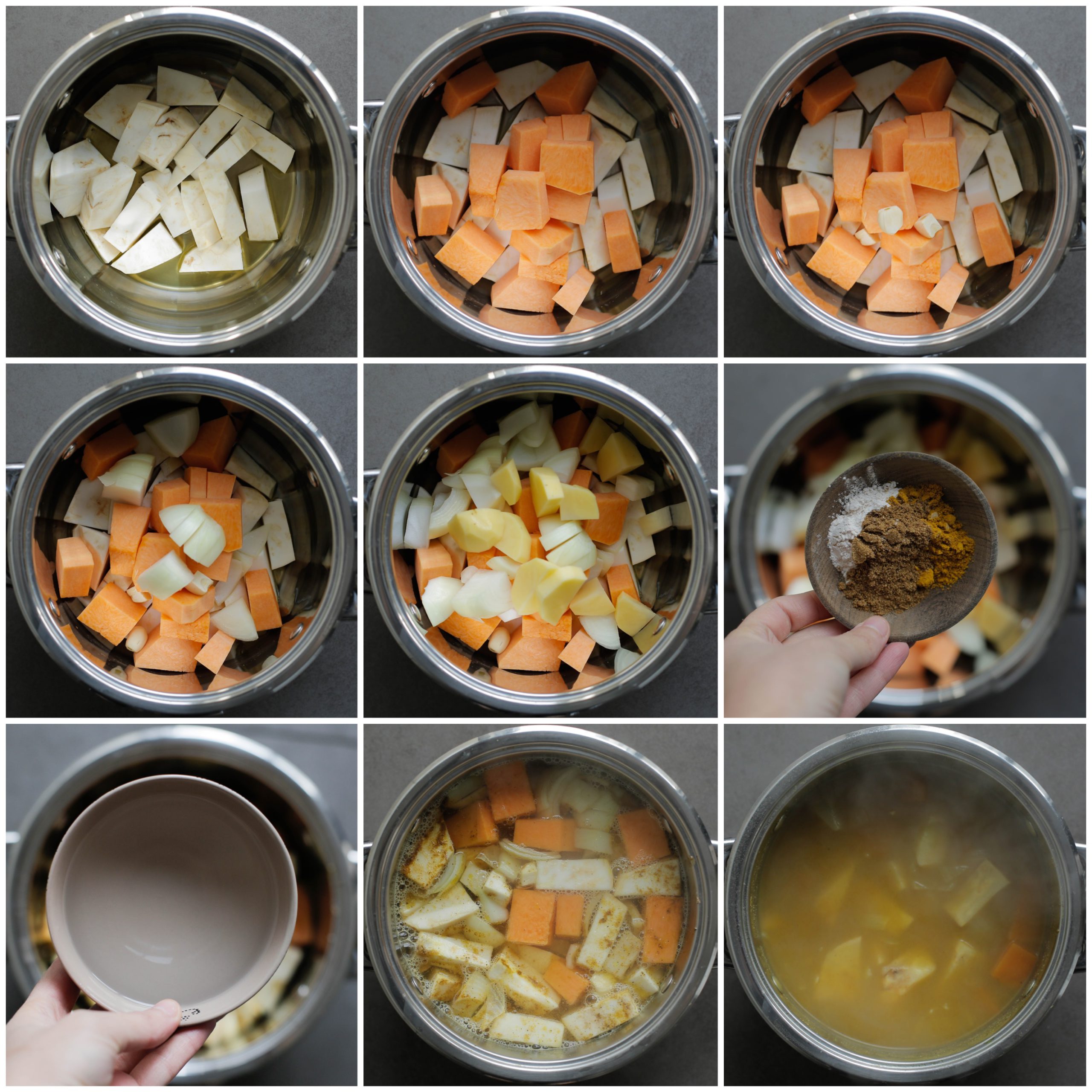 Groenten koken in een pan voor de soep