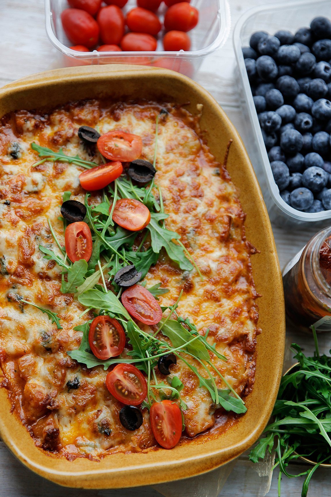 Aardappelschotel met Toscaanse saus eindresultaat
