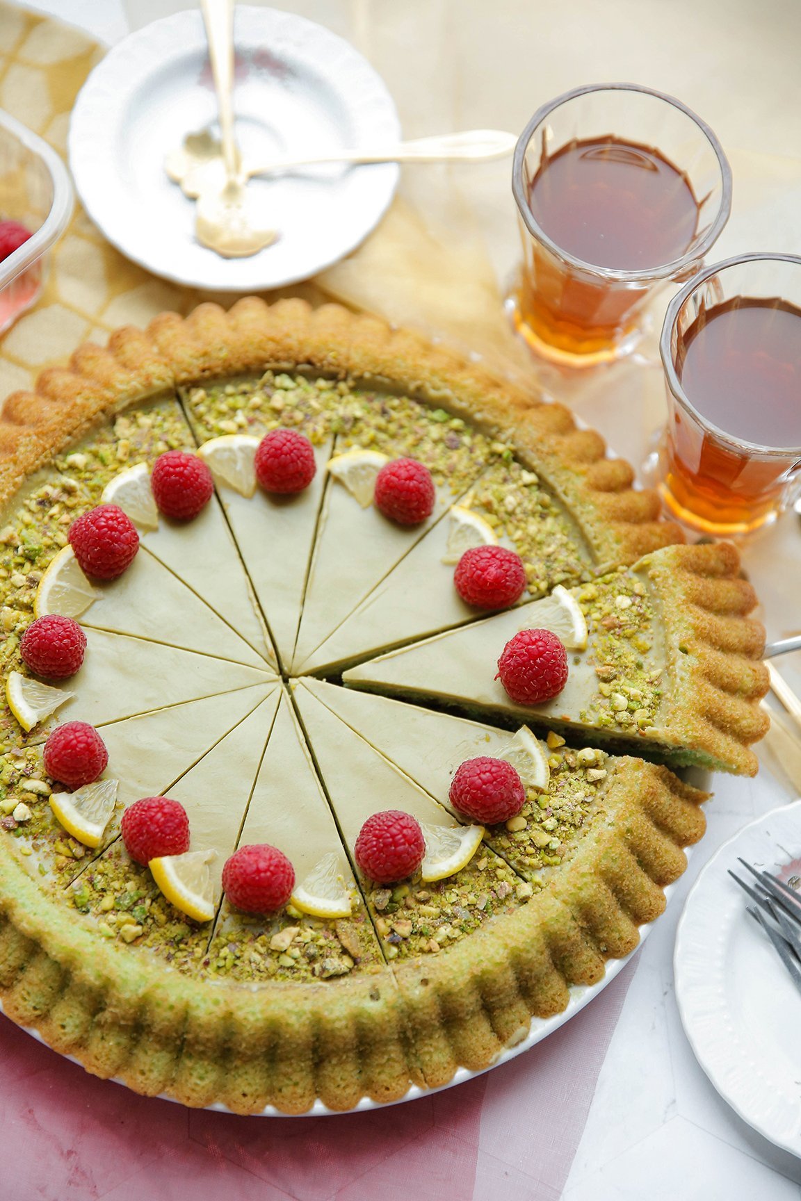 Pistachecake met vulling eindresultaat