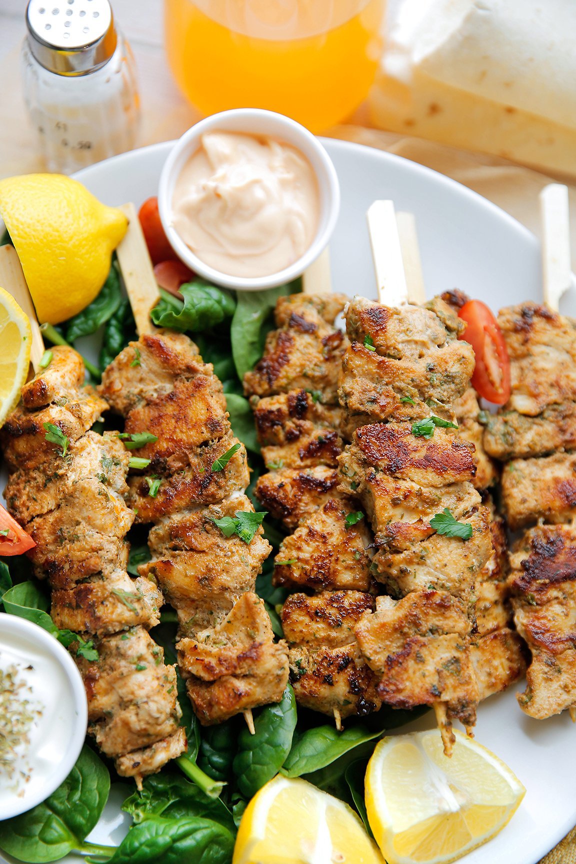 Kip souvlaki eindresultaat