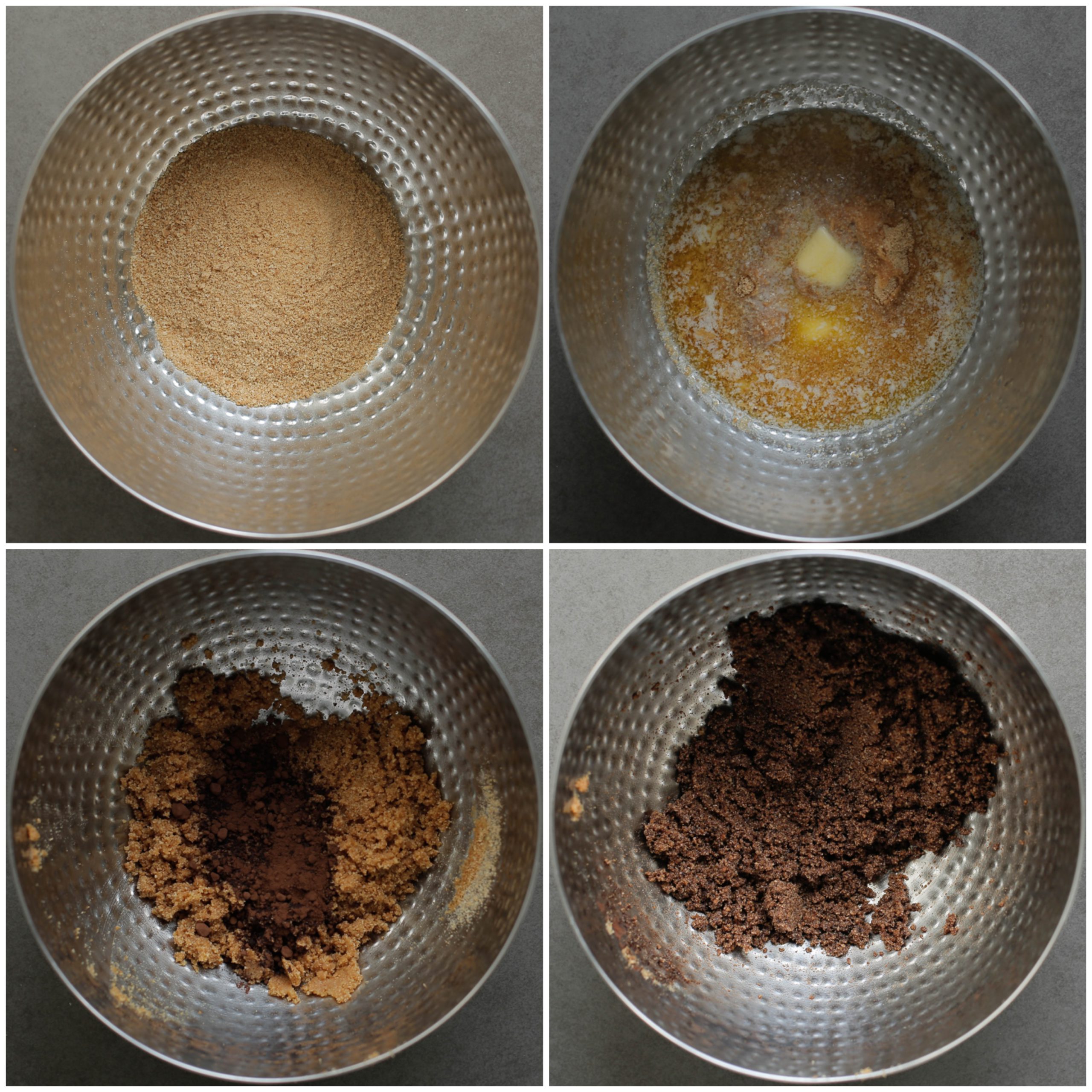 Koekjesdeeg mengen in een diepe kom voor de milky way cheesecakes