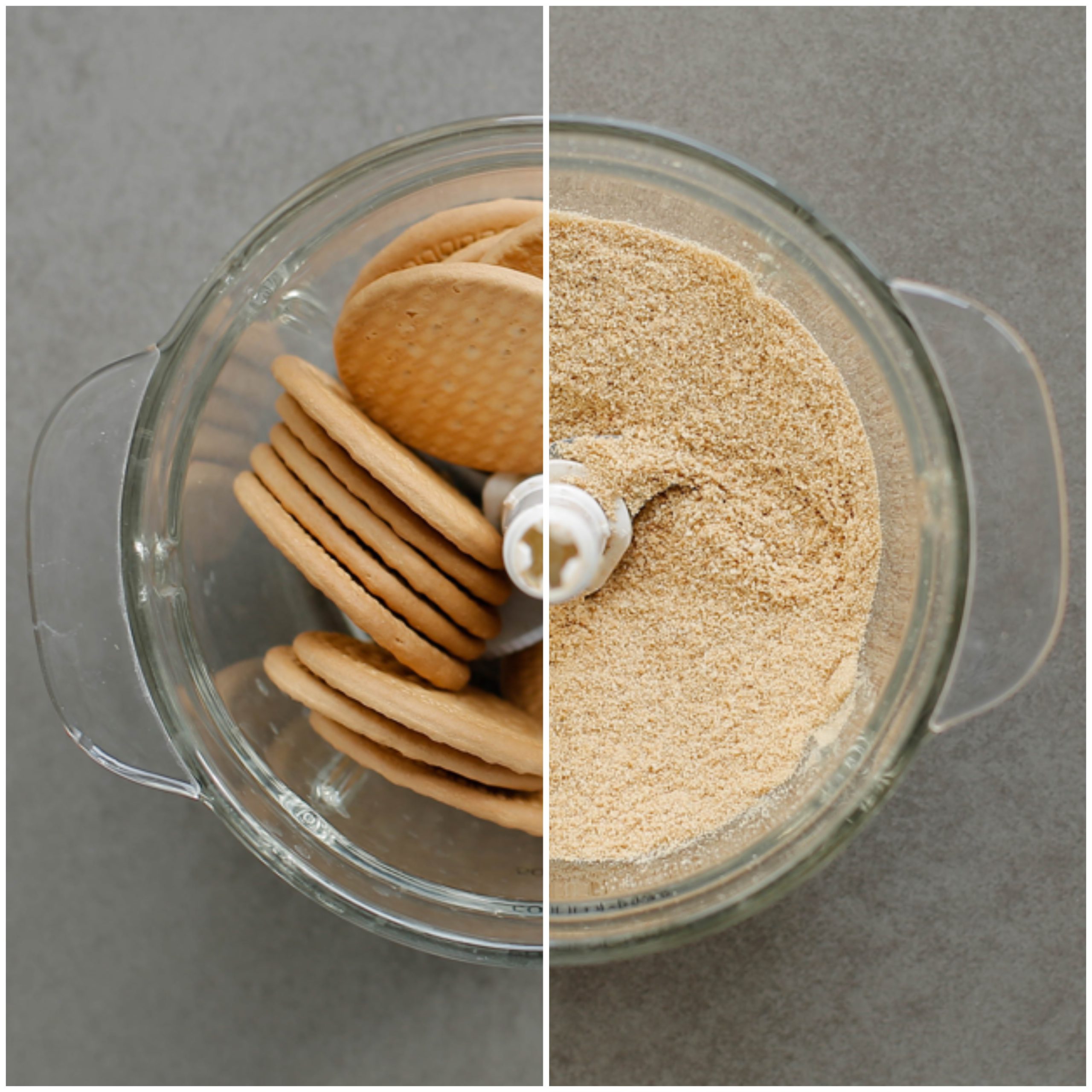 Maria biscuit koekjes fijnmalen in een hakmolen