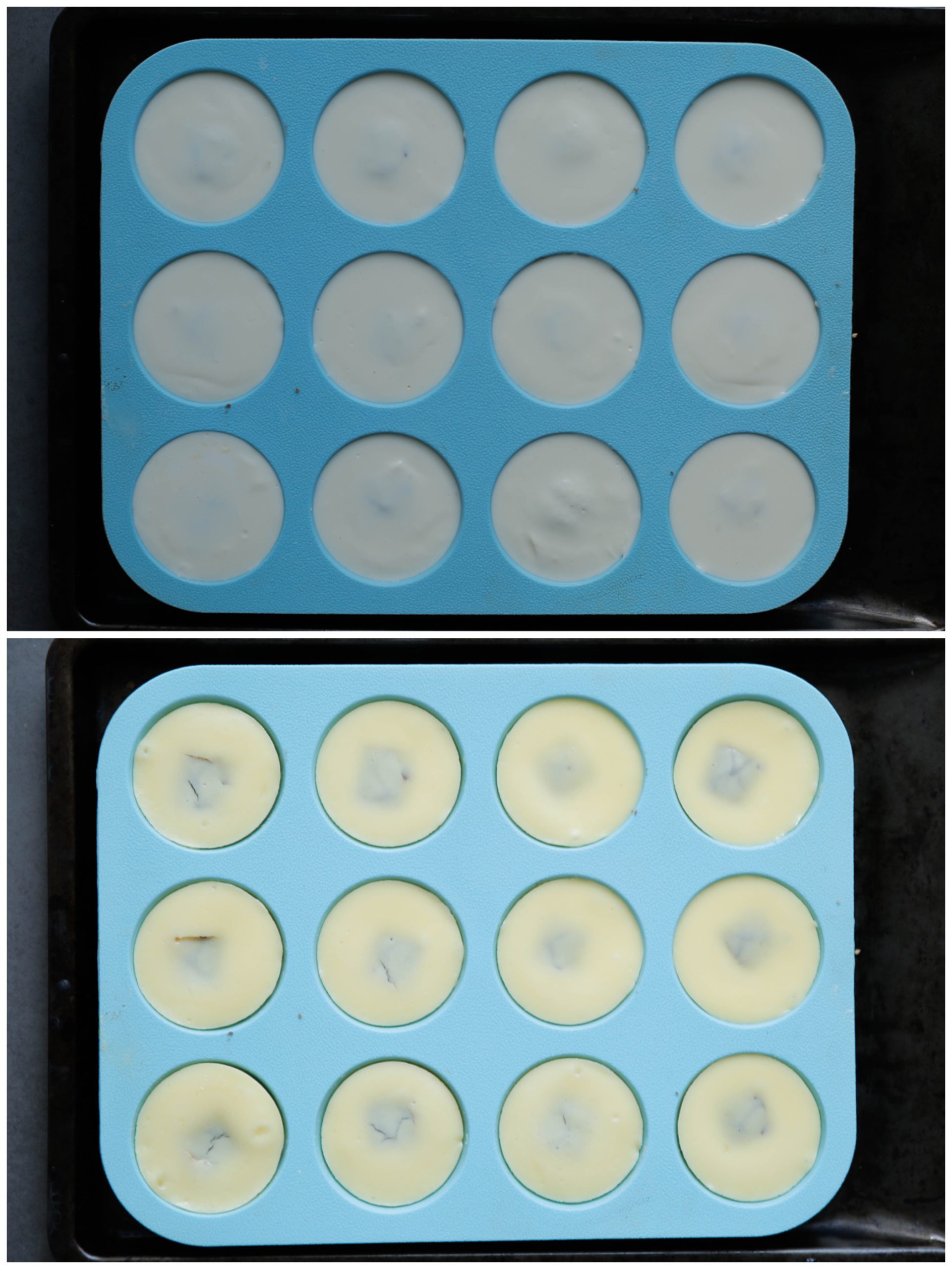 Milky way cheesecakes bakken in de oven