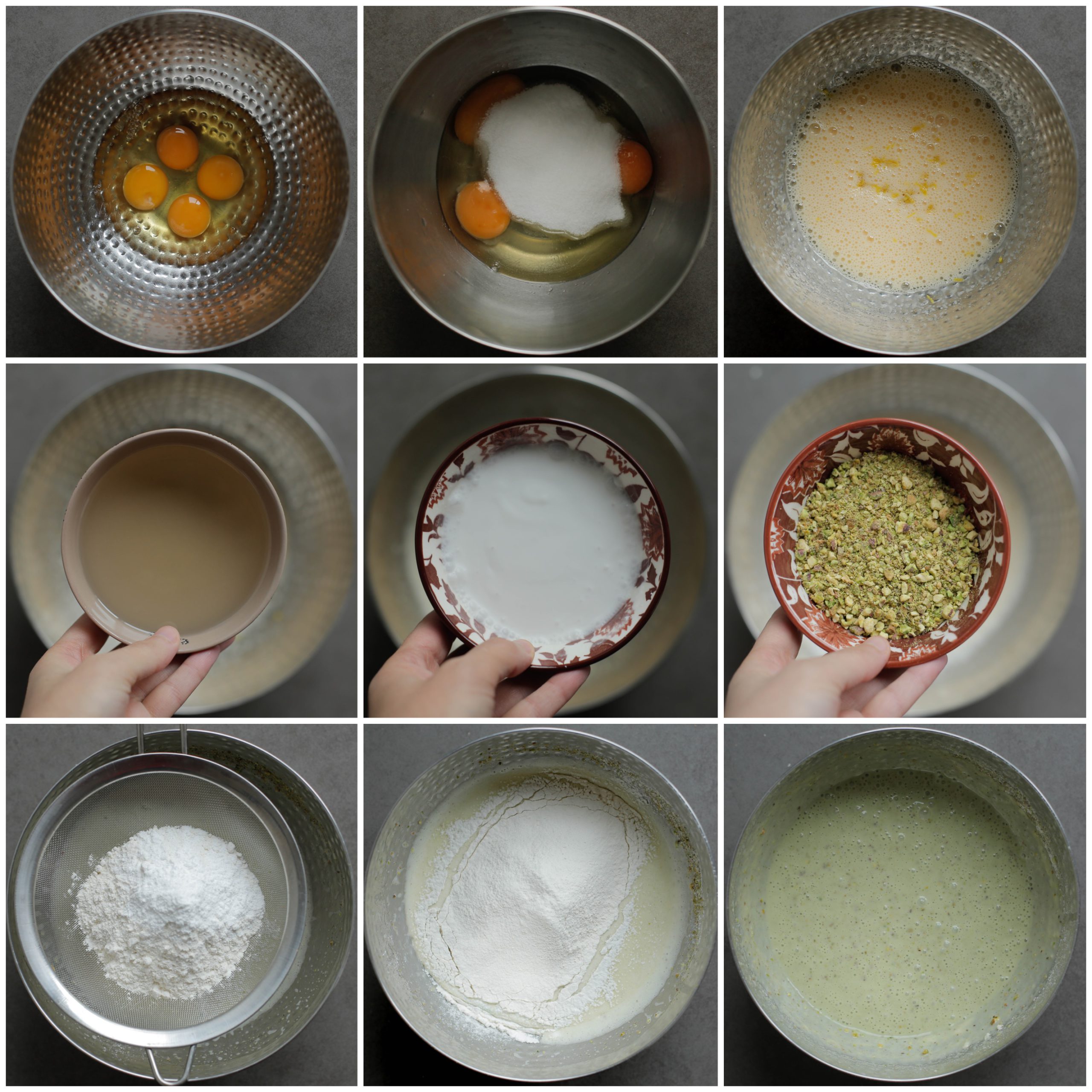 Pistache cakebeslag mixen