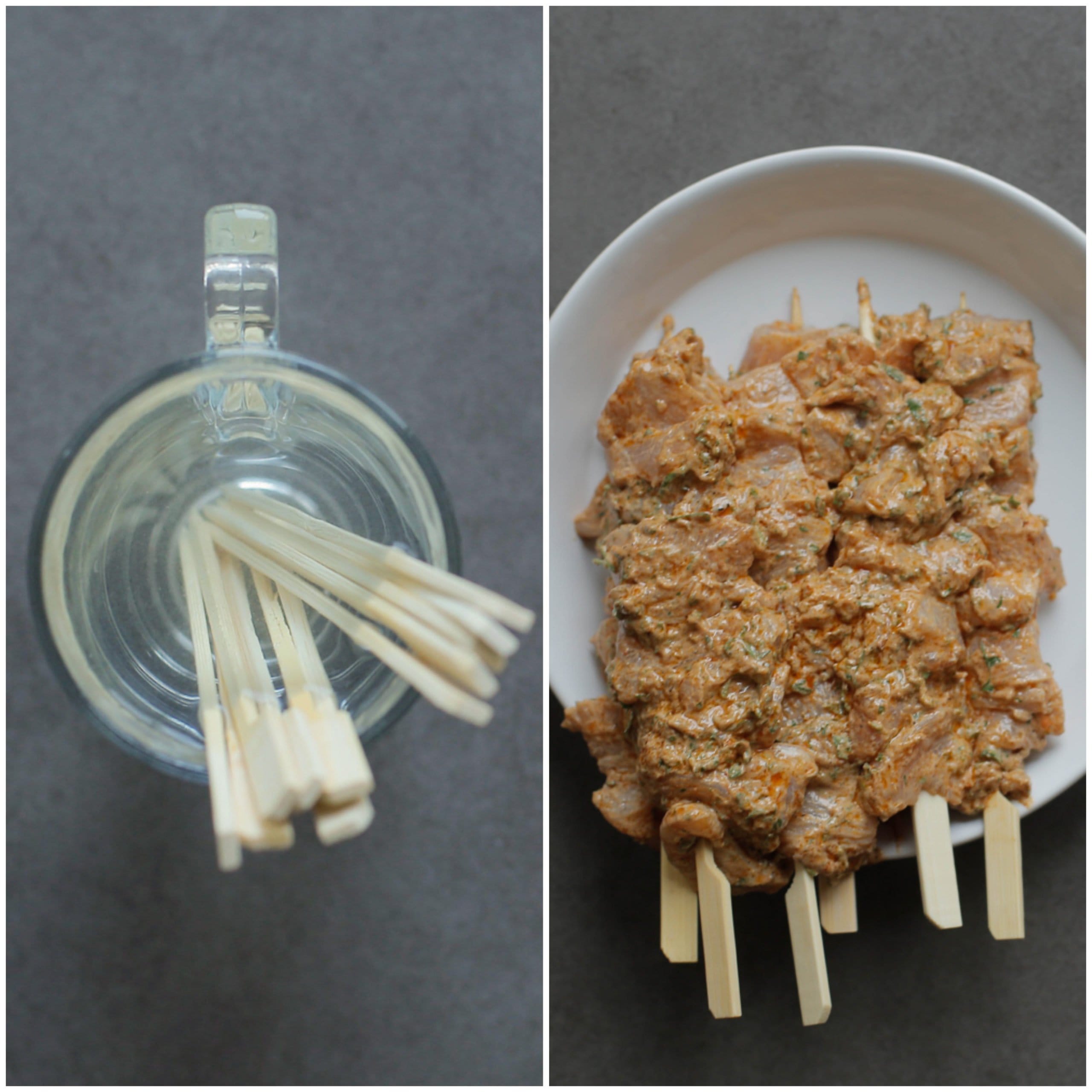 Prikkers in water en kipspiesjes