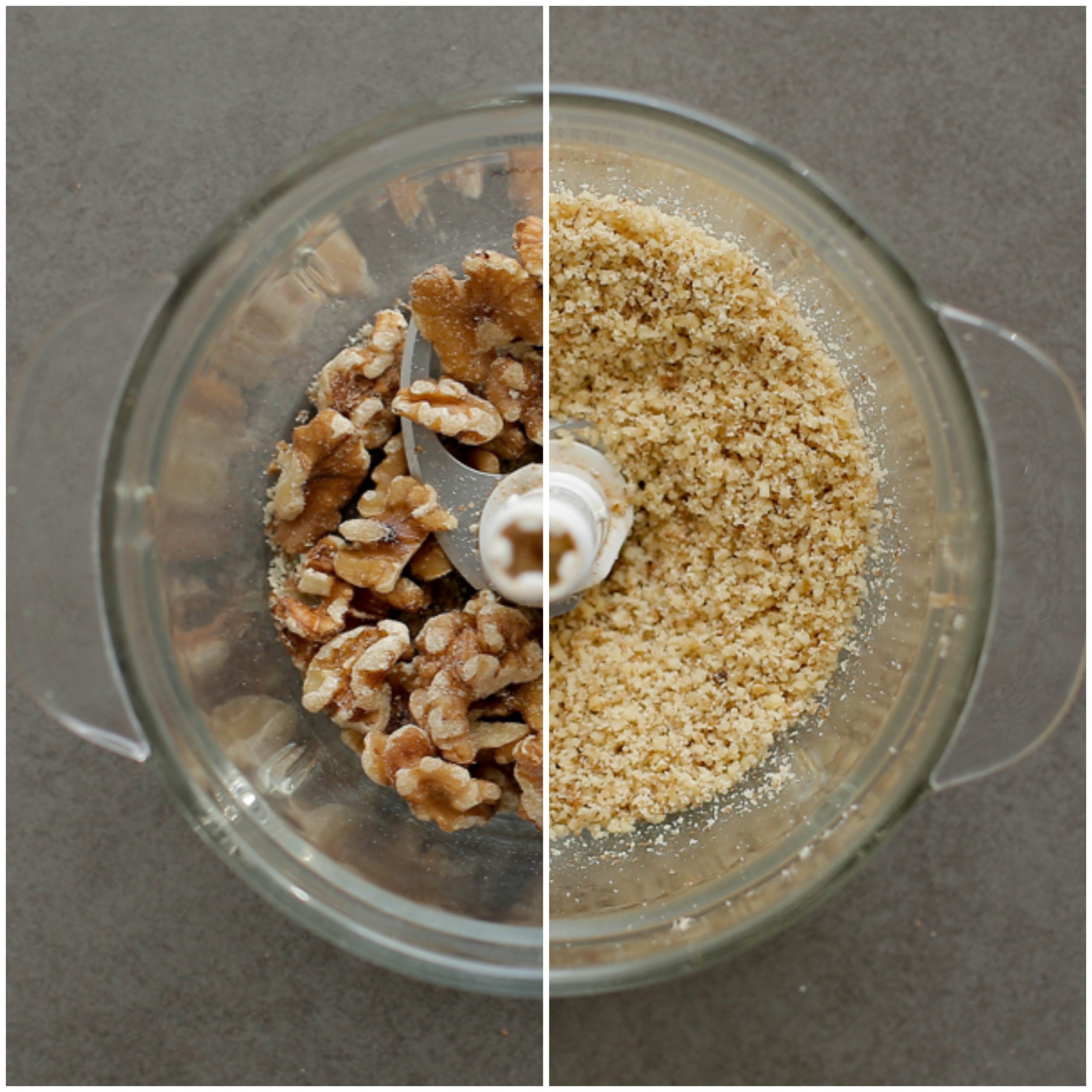 Walnoten malen in een hakmolen