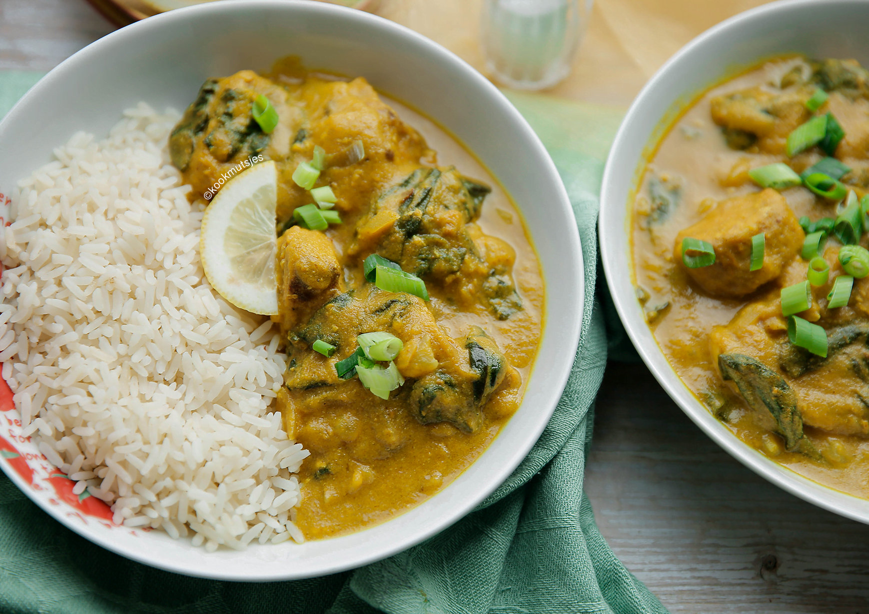 Zeewolf in pompoensaus kookmutsjes