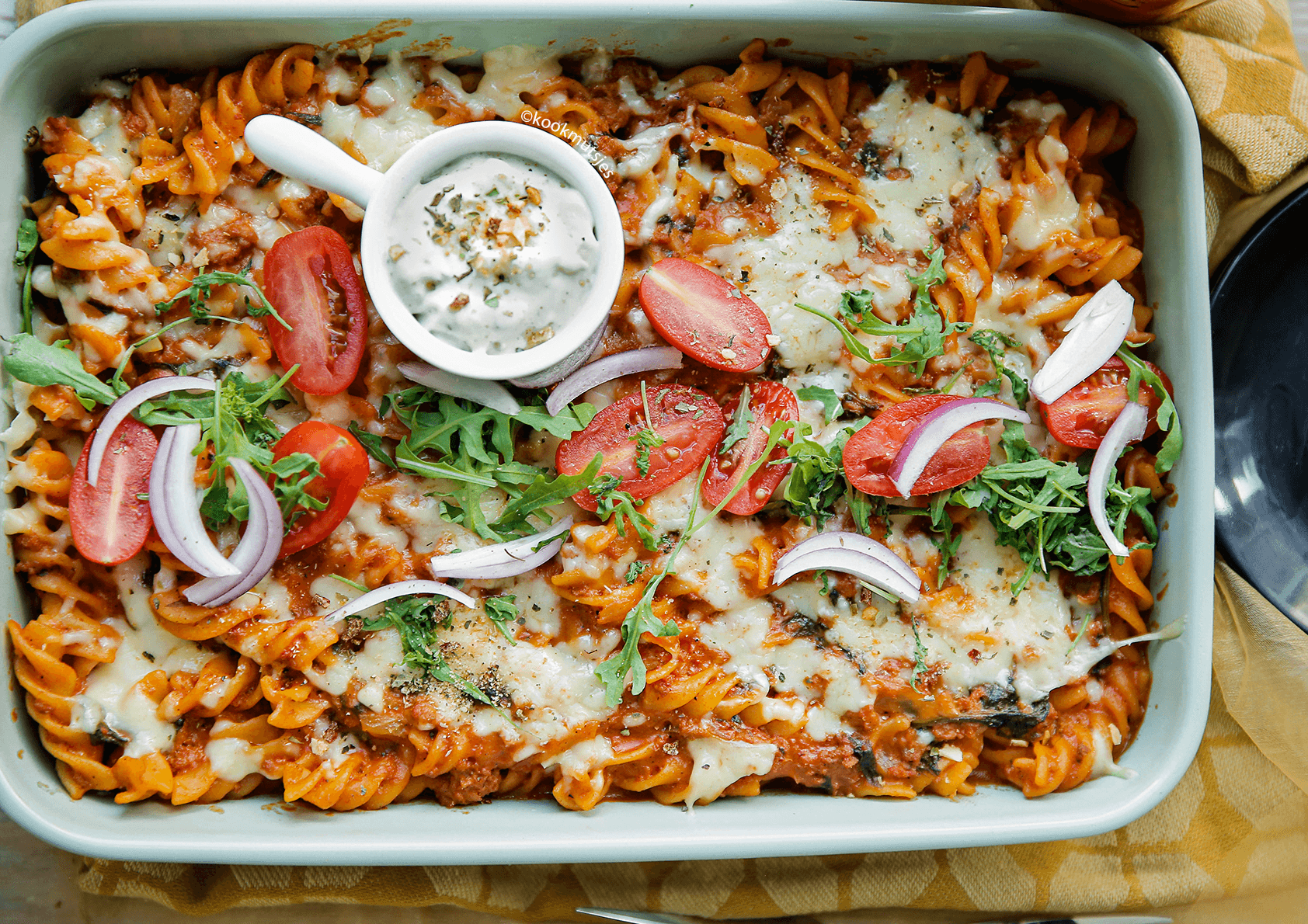 Fusilli ovenschotel met gehakt