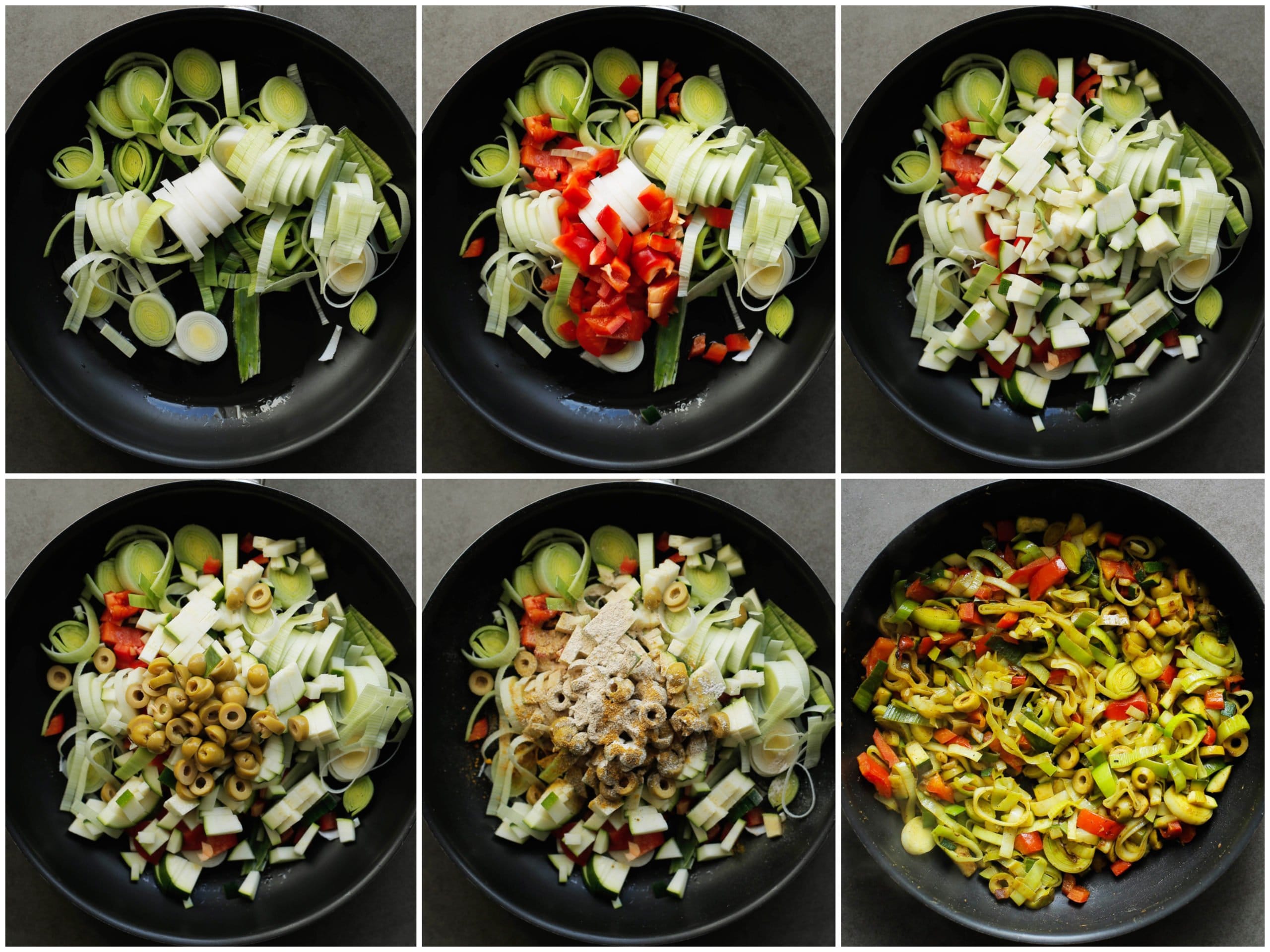 Groenten zacht bakken in een koekenpan