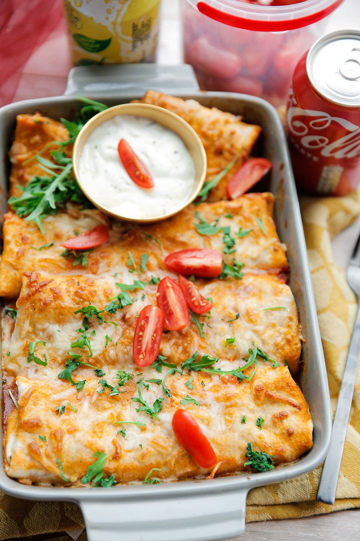 Enchiladas met kippendijen eindresultaat